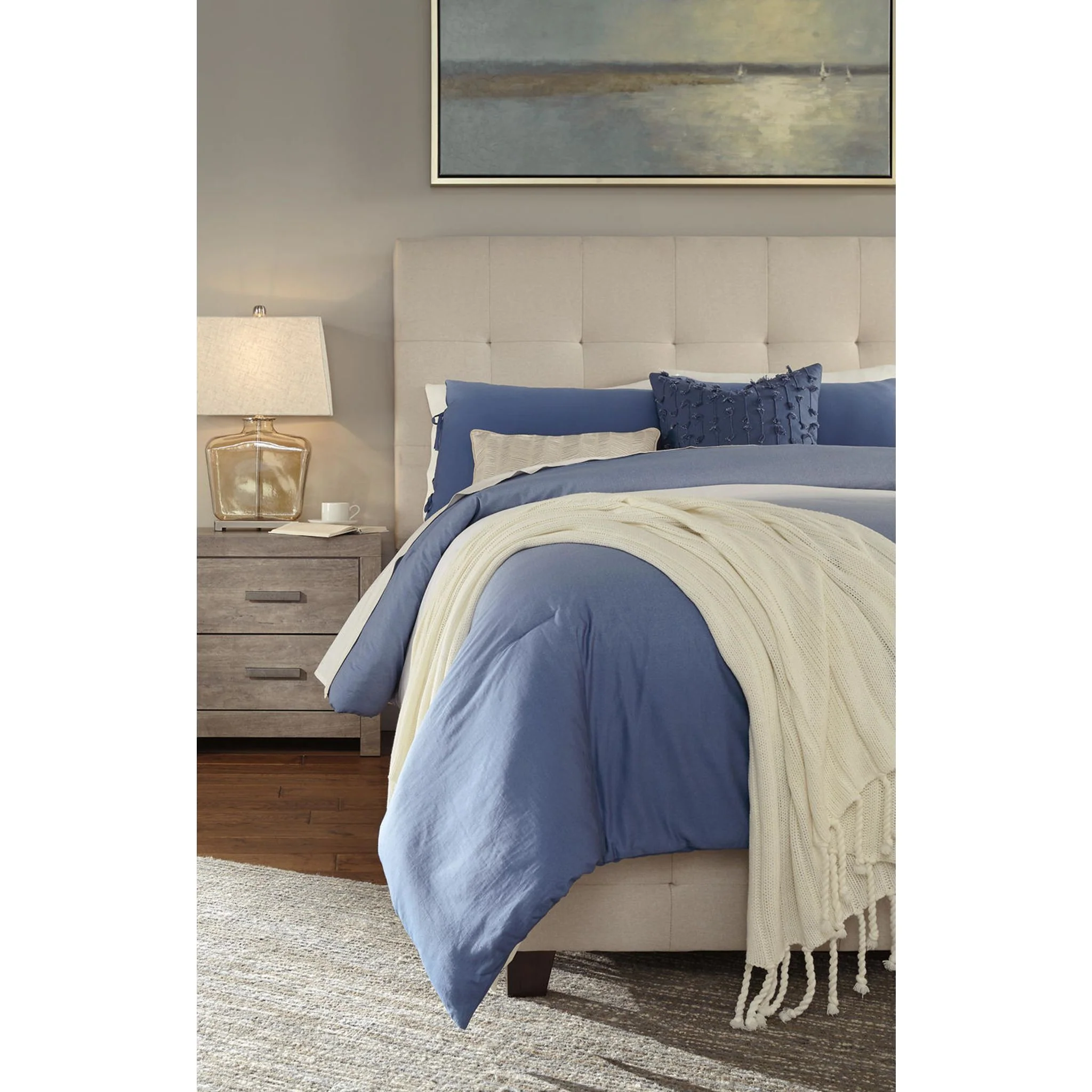 Dolante Upholstered Bed - Beige - Image 12
