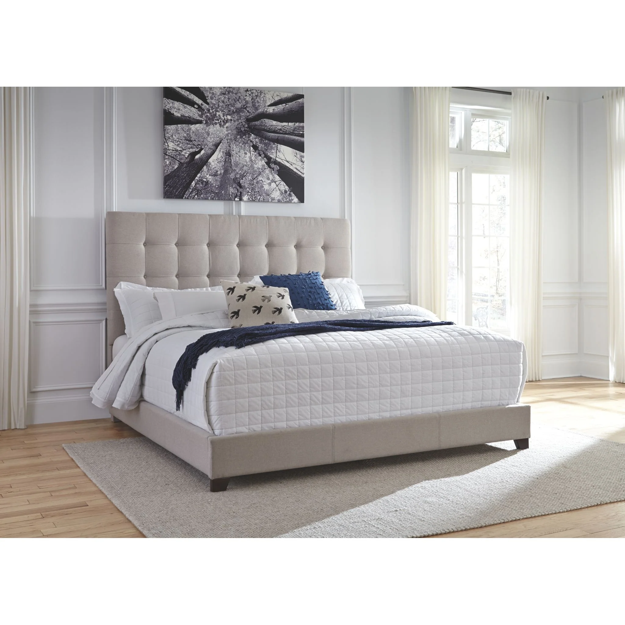 Dolante Upholstered Bed - Beige - Image 37