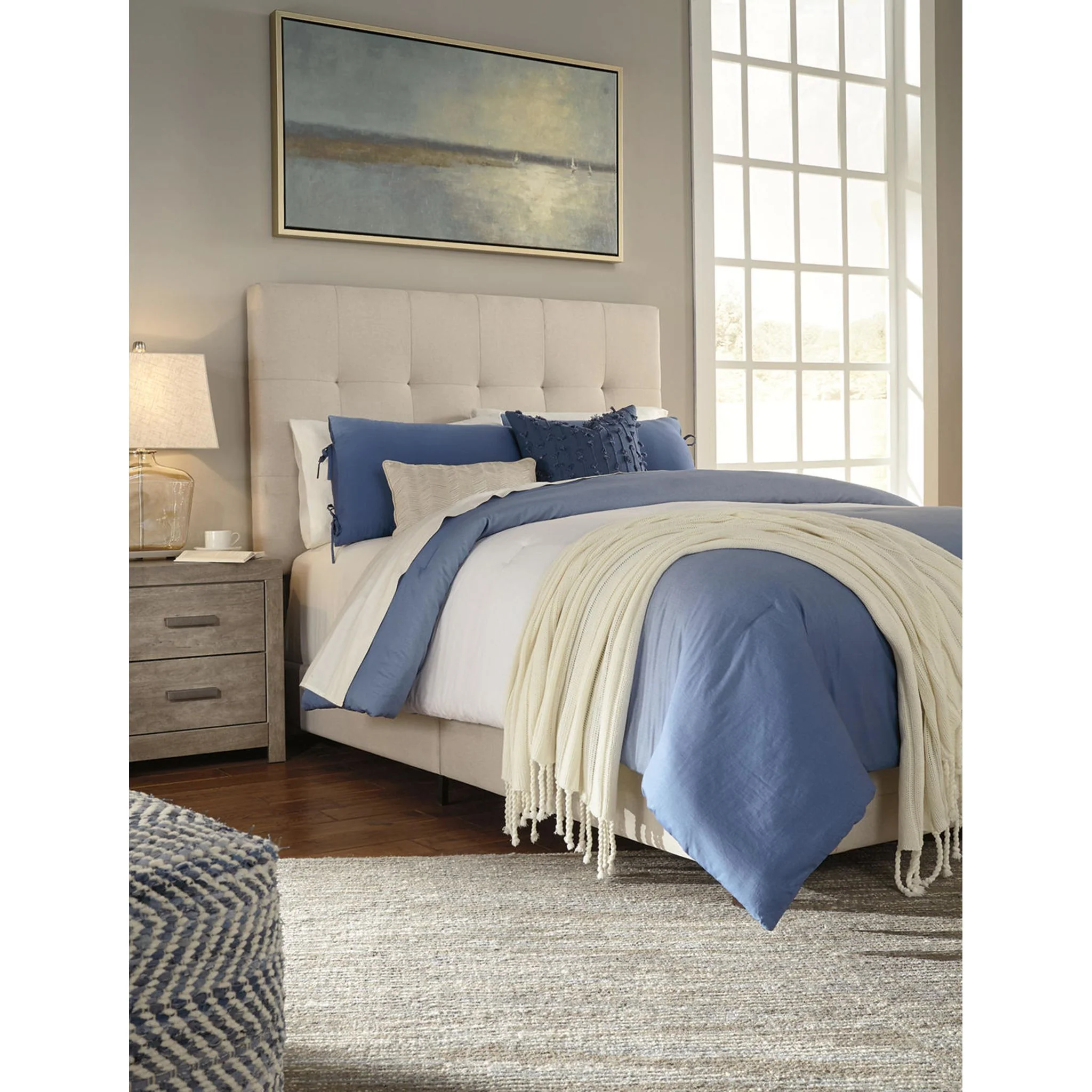 Dolante Upholstered Bed - Beige - Image 59