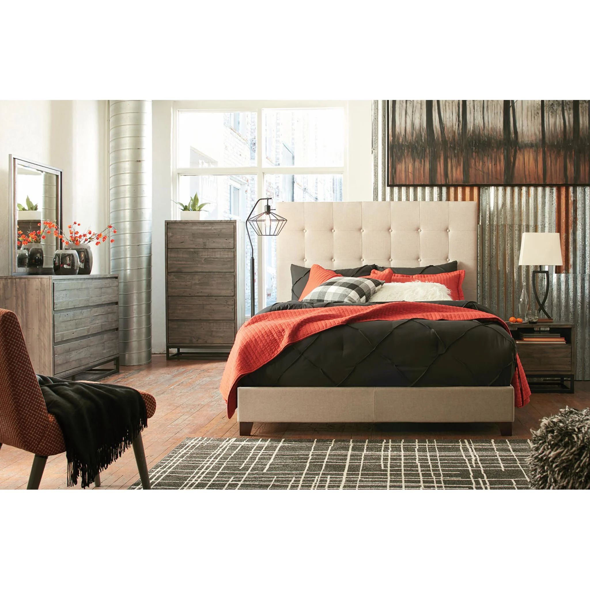 Dolante Upholstered Bed - Beige - Image 60