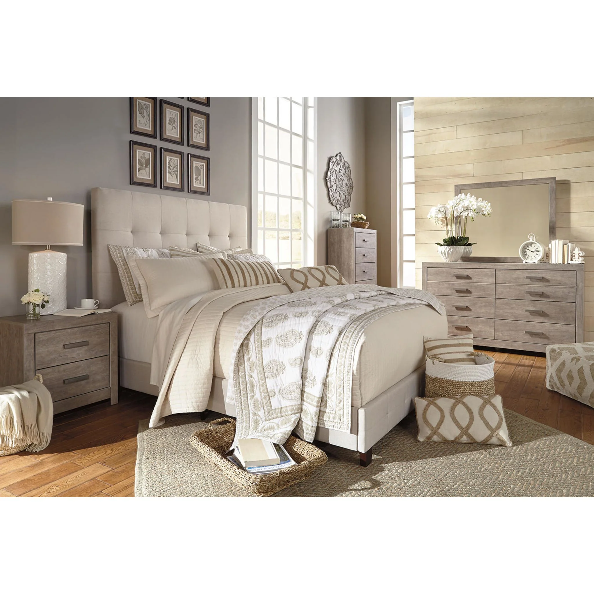 Dolante Upholstered Bed - Beige - Image 61
