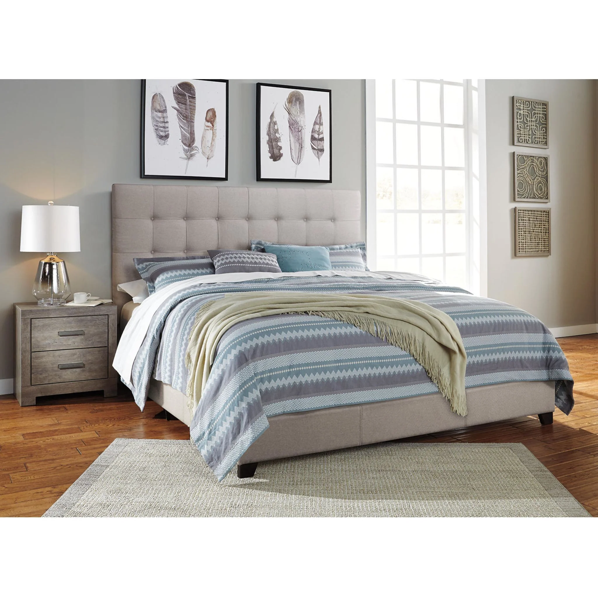 Dolante Upholstered Bed - Beige - Image 73