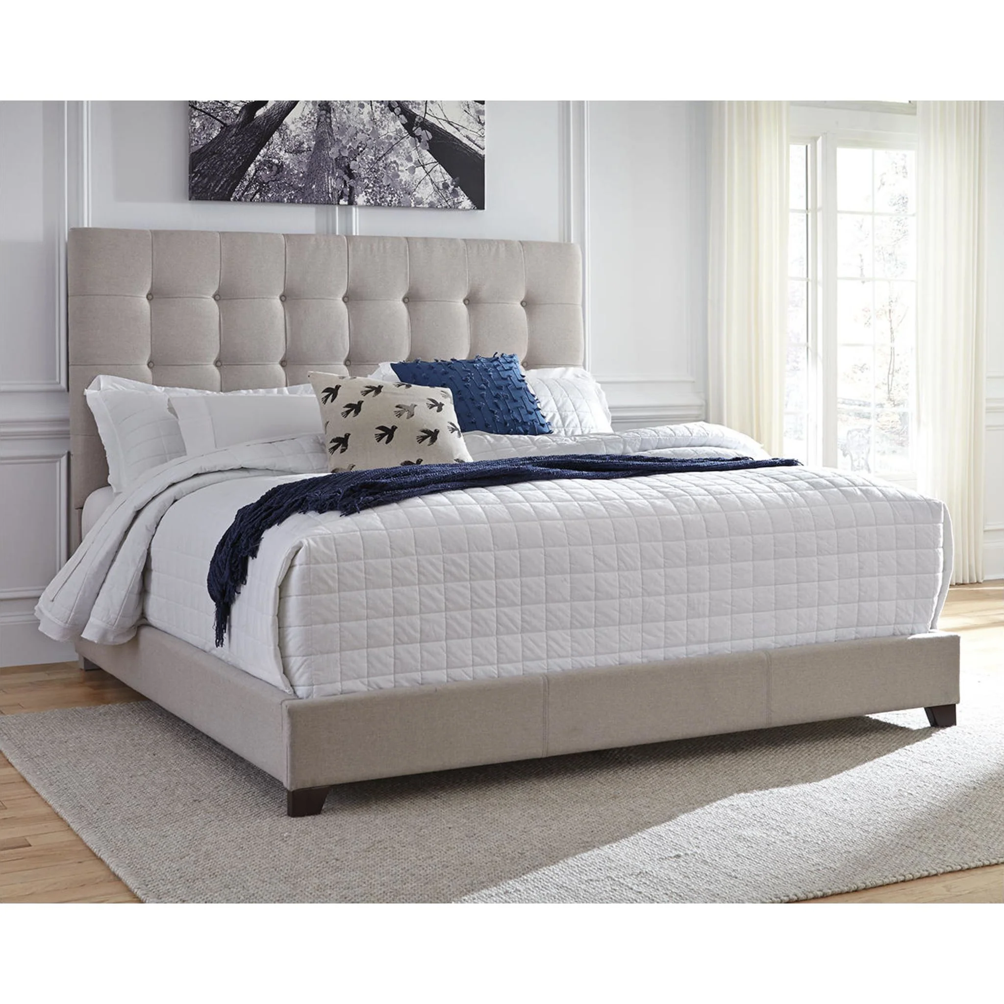 Dolante Upholstered Bed - Beige - Image 79