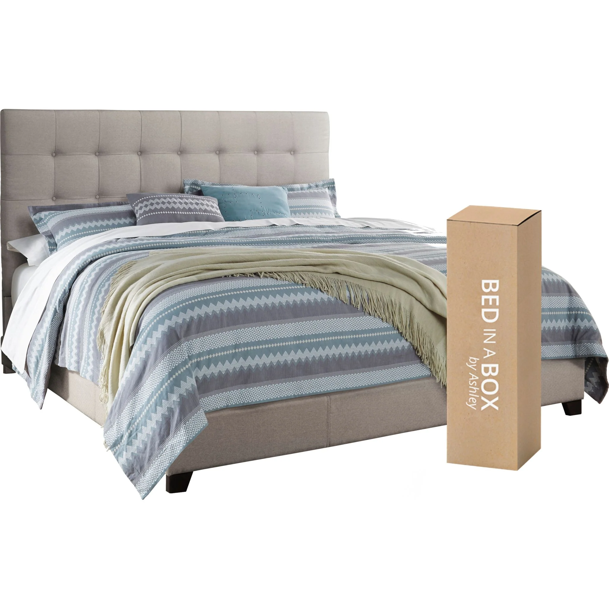 Dolante Upholstered Bed - Beige - Image 87