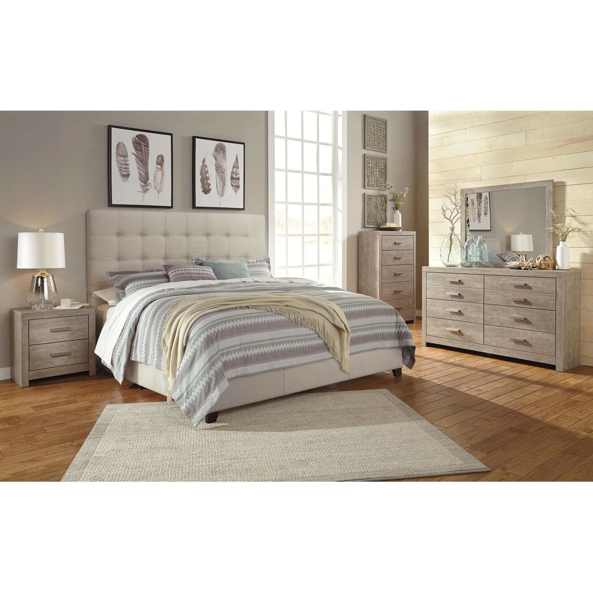 Dolante Upholstered Bed - Beige - Image 92