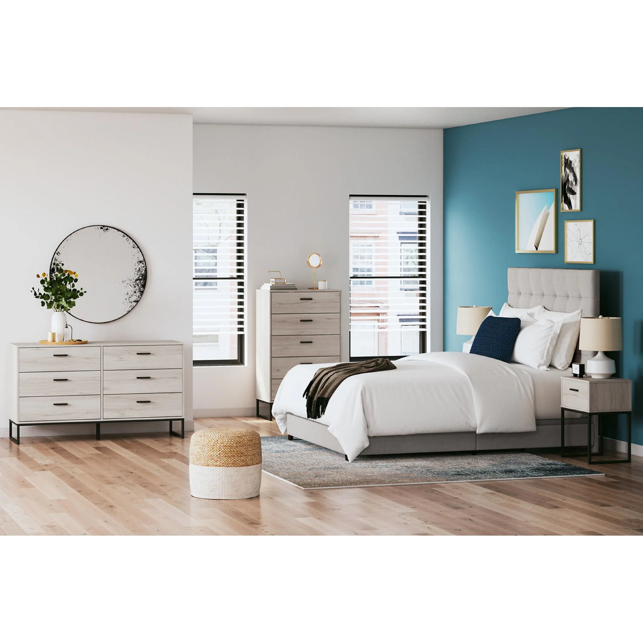 Dolante Upholstered Bed - Beige - Image 96