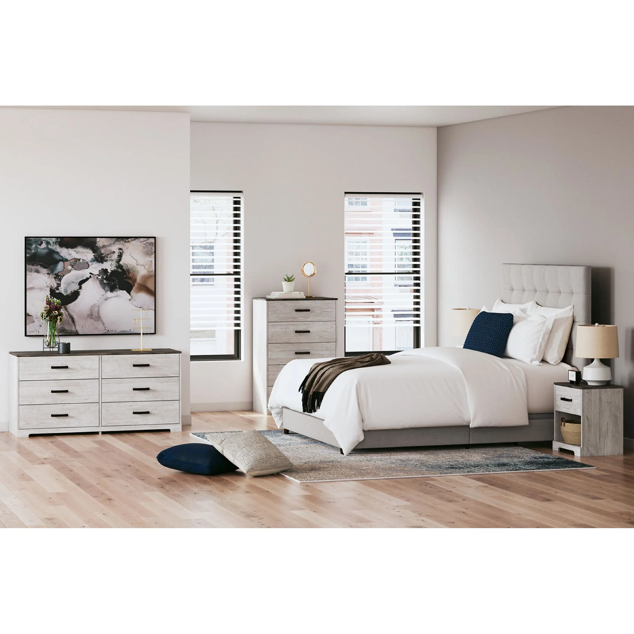 Dolante Upholstered Bed - Beige - Image 97
