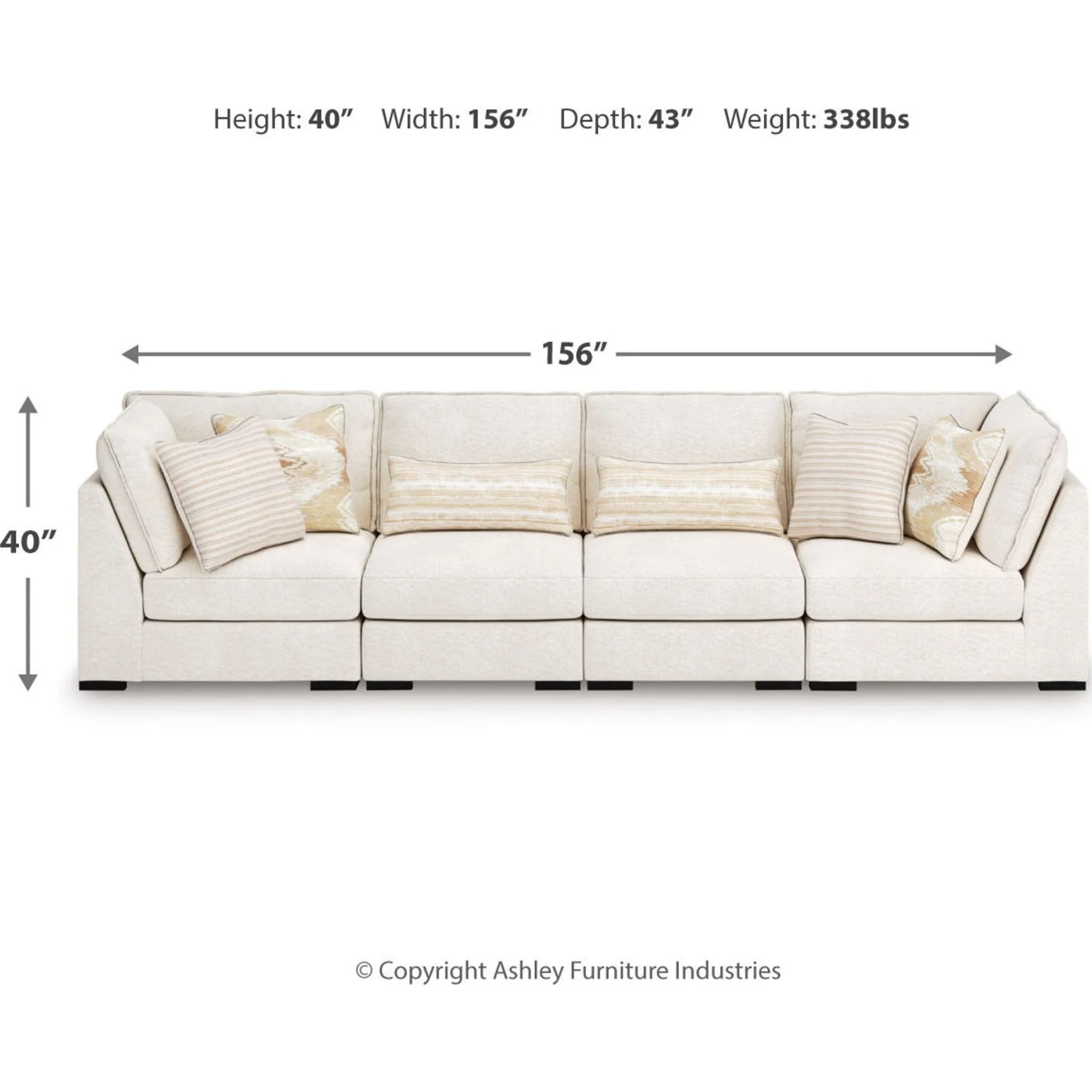 Donelson Creek 4 Piece Sectional - Vanilla - Image 3