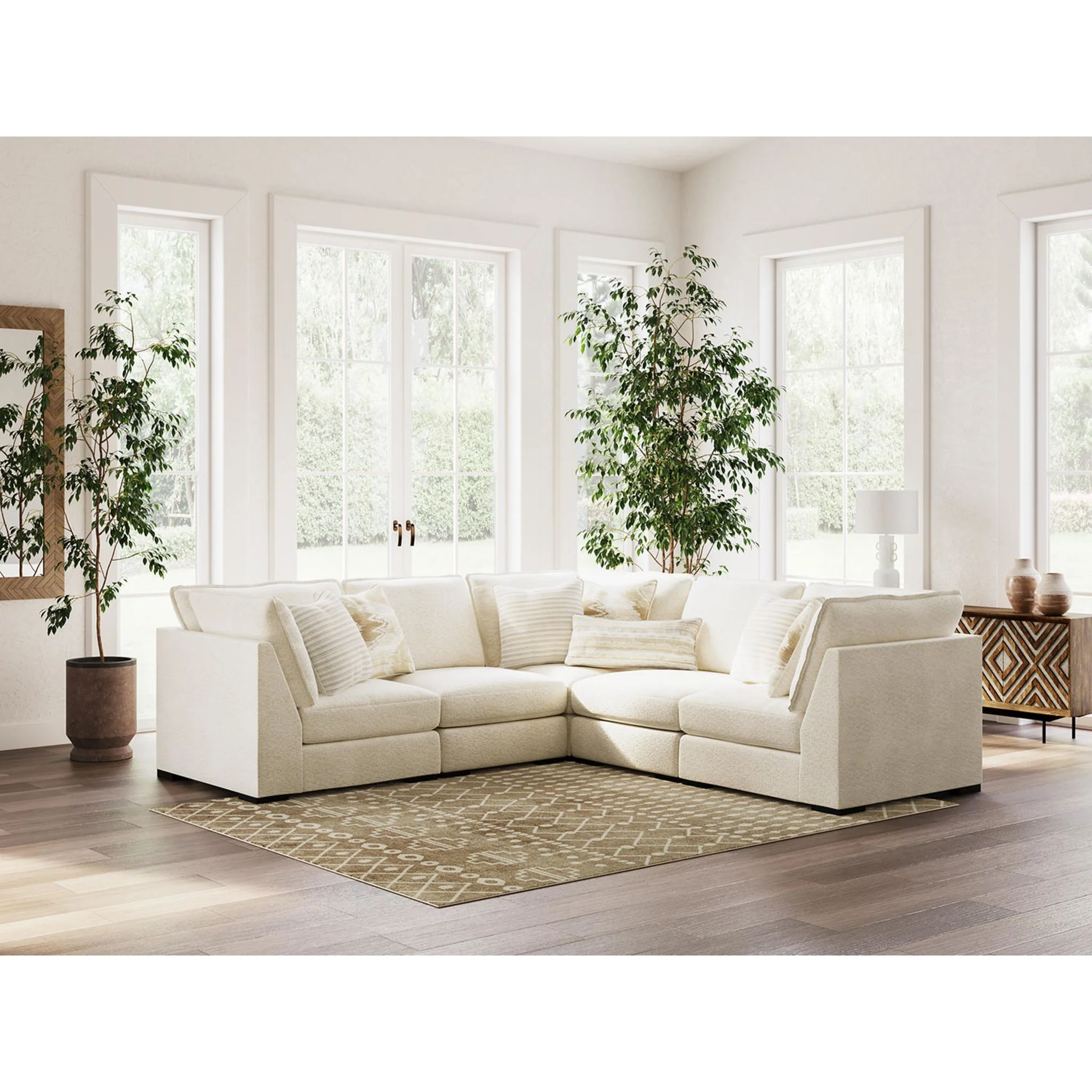 Donelson Creek 5 Piece Sectional - Vanilla - Image 5