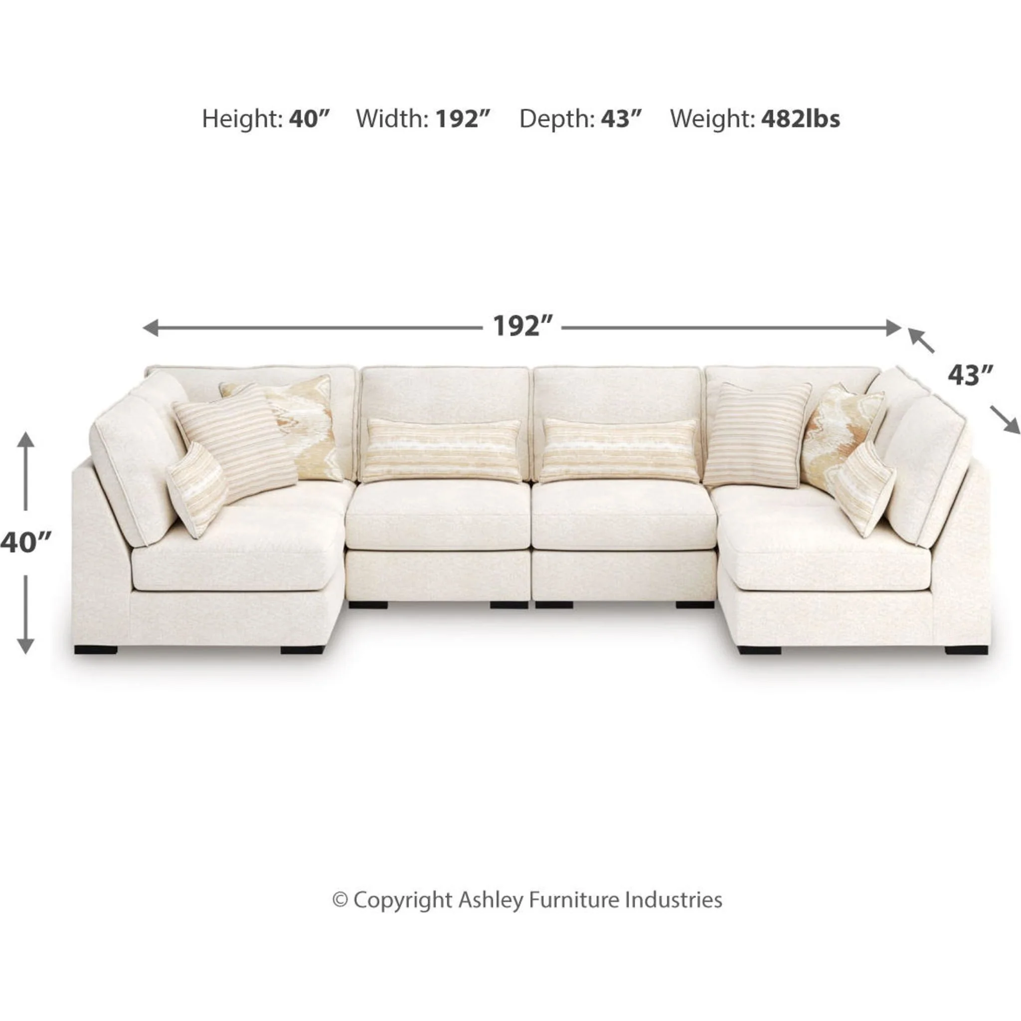 Donelson Creek 6 Piece Sectional - Vanilla - Image 3