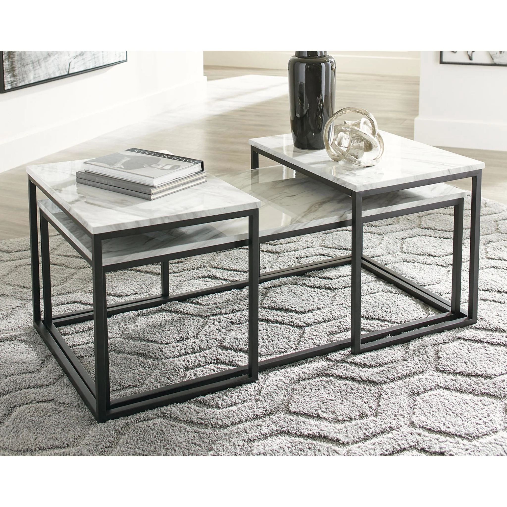 Donnesta 3 Pack Tables - White - Image 9