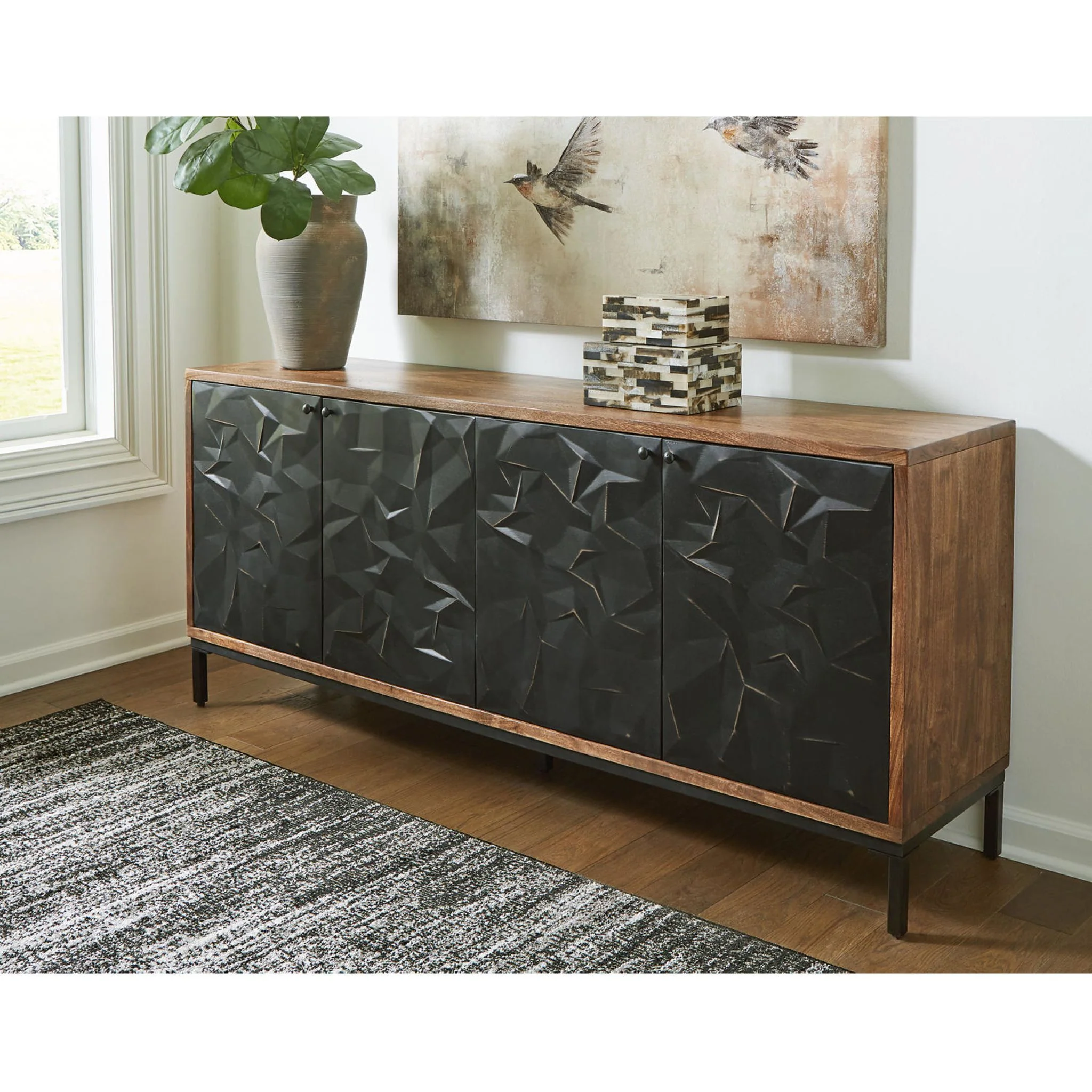 Dorannby Accent Cabinet - Black/Brown - Image 10