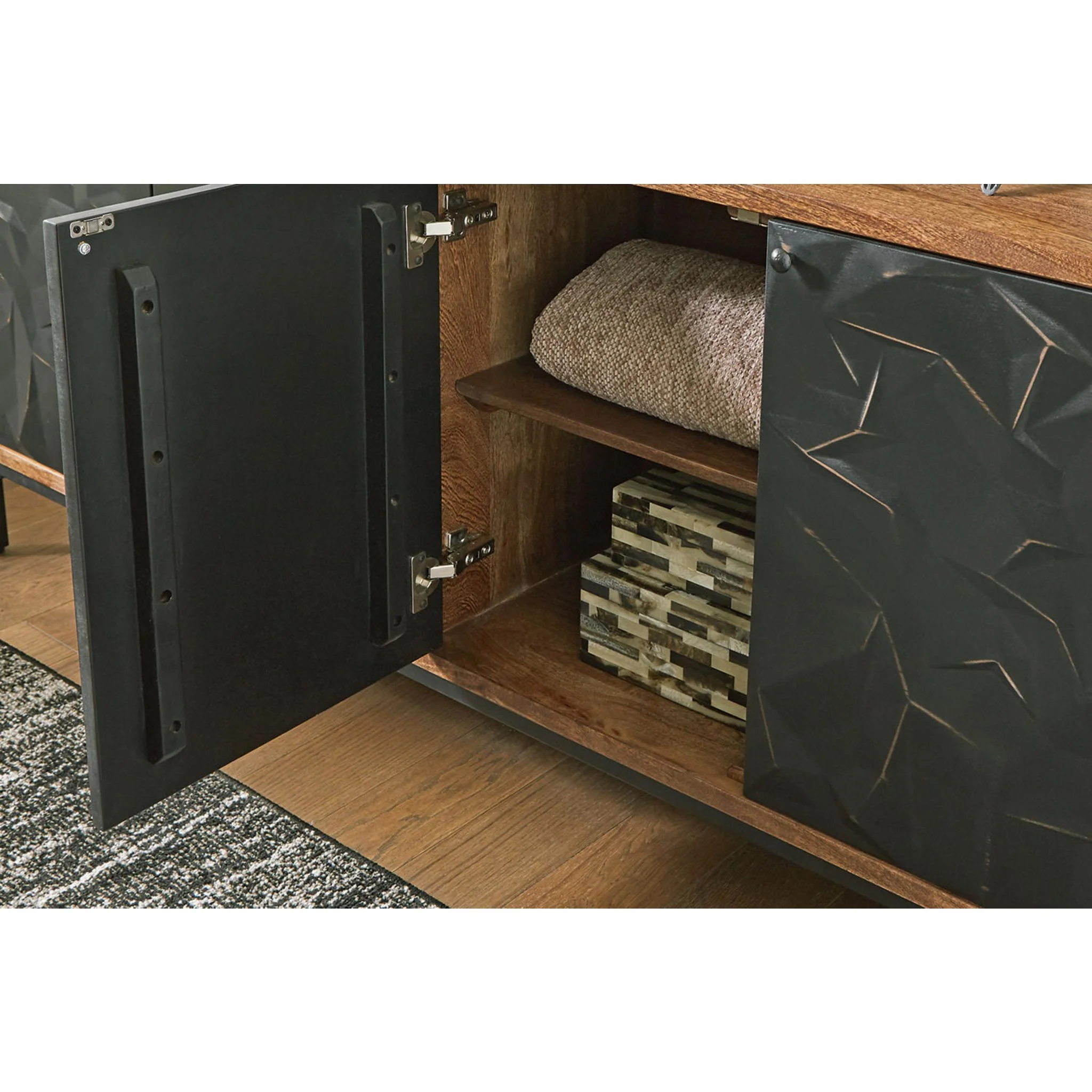 Dorannby Accent Cabinet - Black/Brown - Image 4