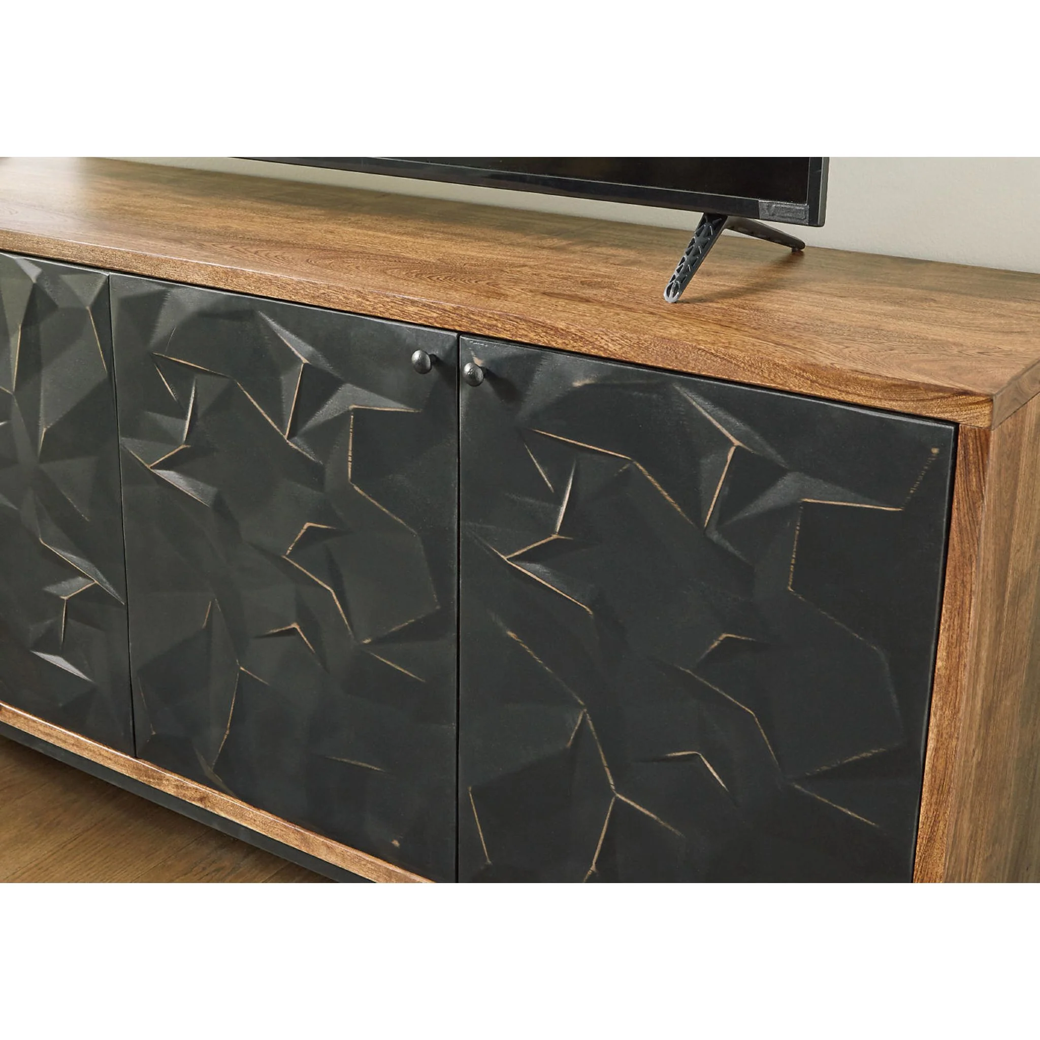 Dorannby Accent Cabinet - Black/Brown - Image 5