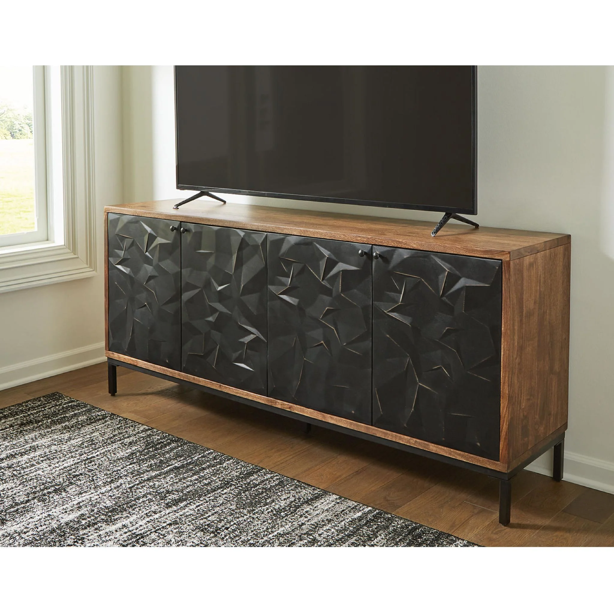 Dorannby Accent Cabinet - Black/Brown - Image 9