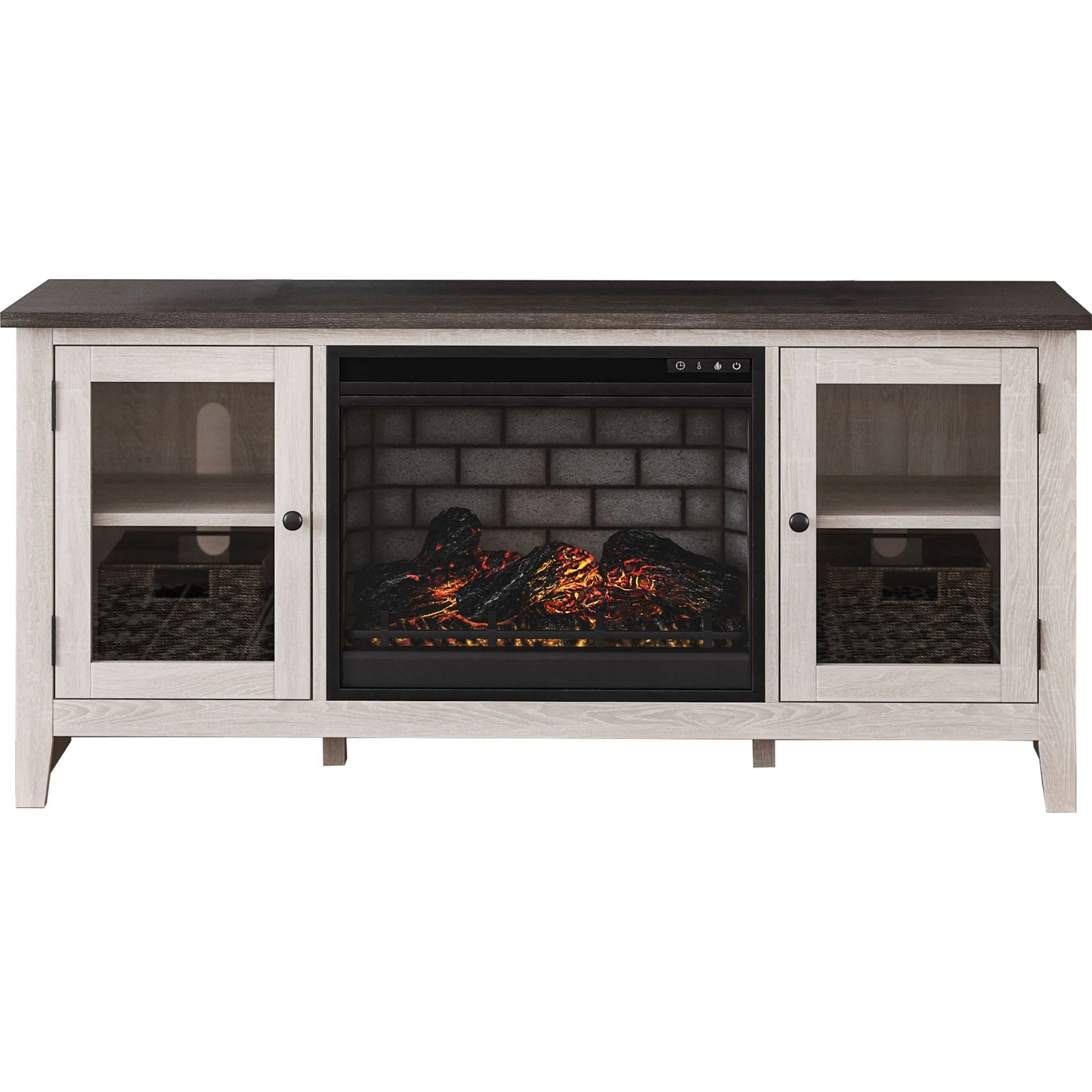Dorrinson Credenza With Fireplace - Two-tone