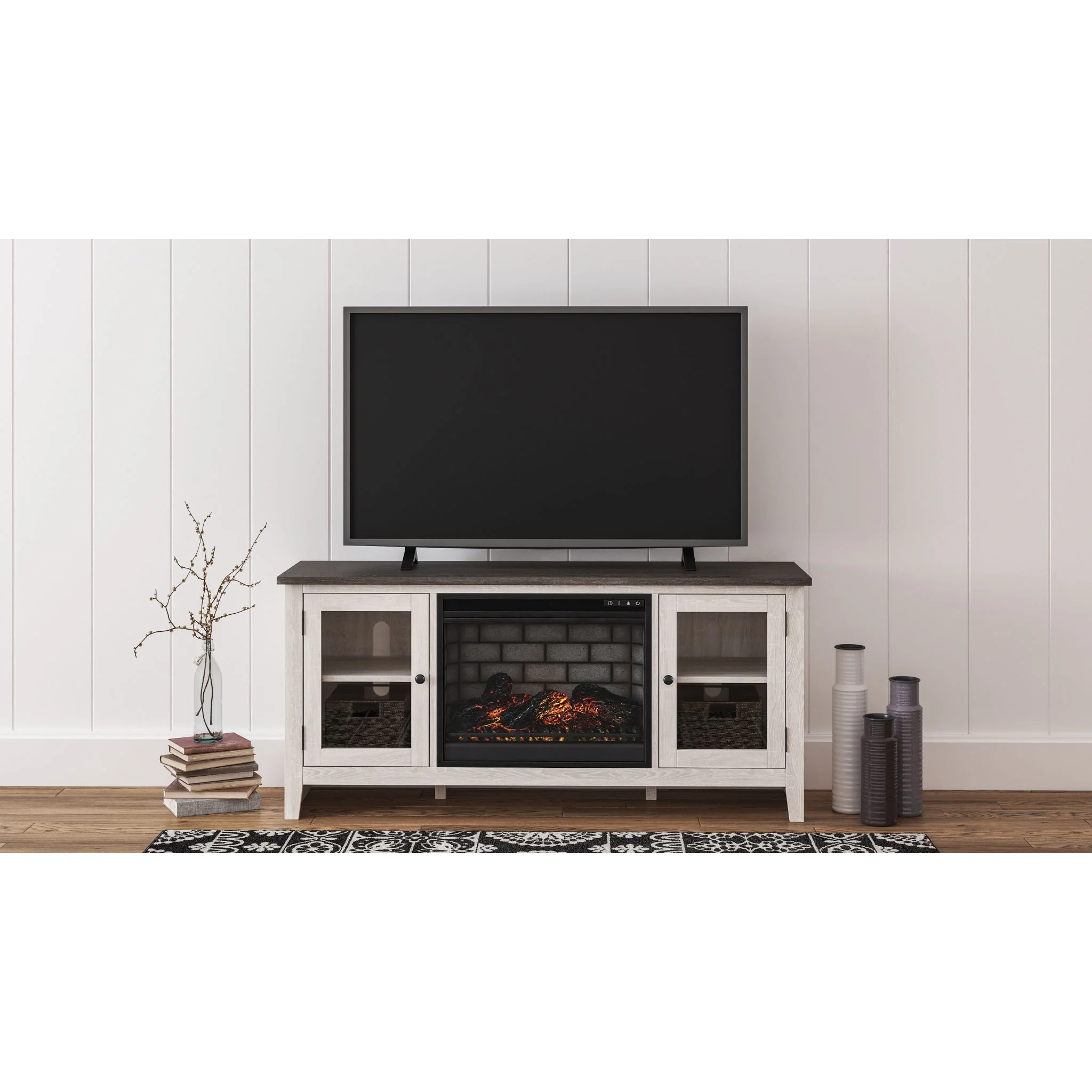 Dorrinson Credenza With Fireplace - Two-tone - Image 2