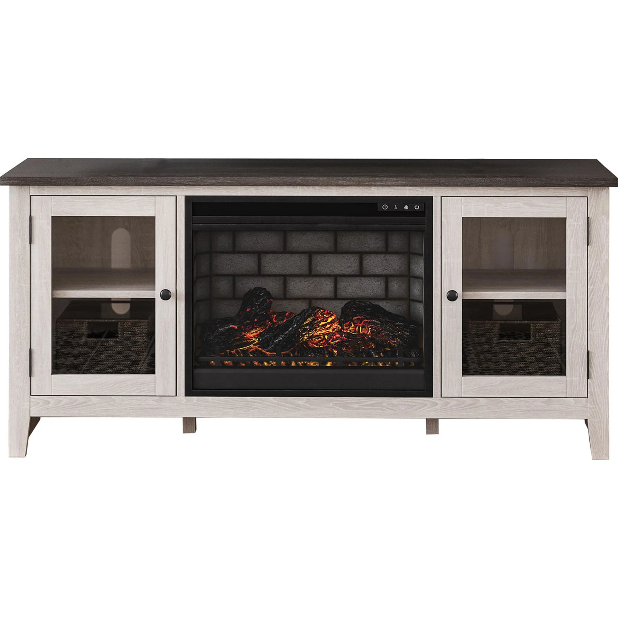 Dorrinson Credenza With Fireplace - Two-tone - Image 3