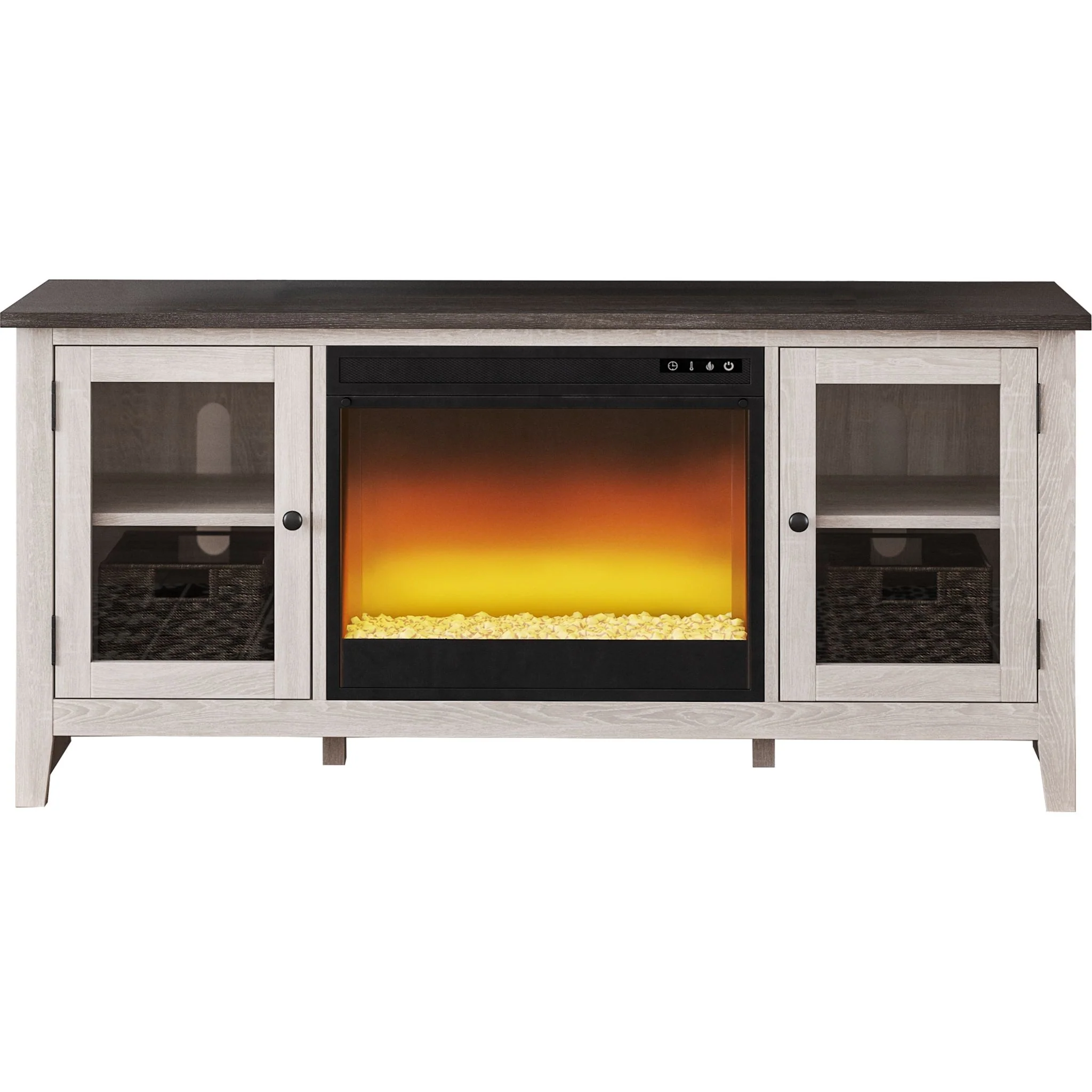 Dorrinson Credenza With Fireplace - Two-tone