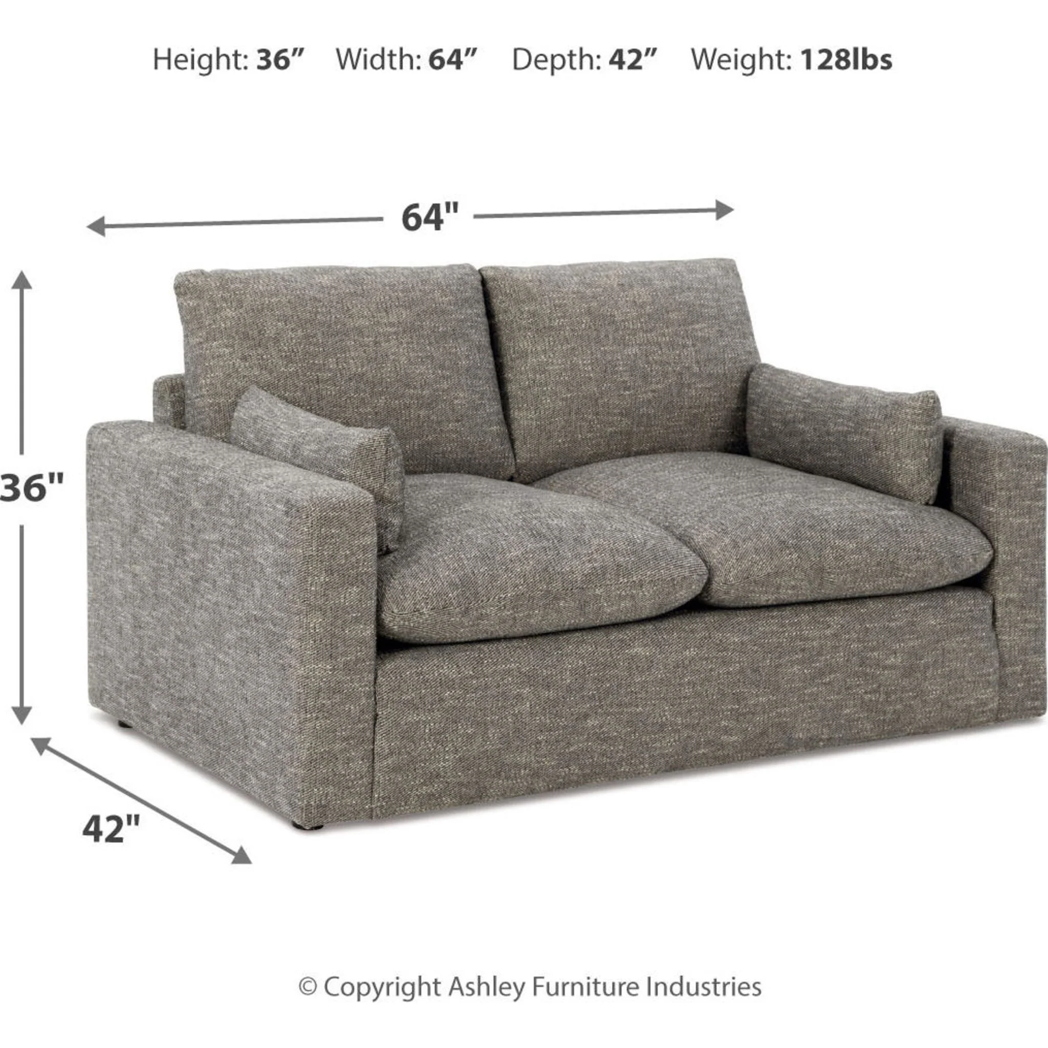 Dramatic Loveseat - Granite - Image 10