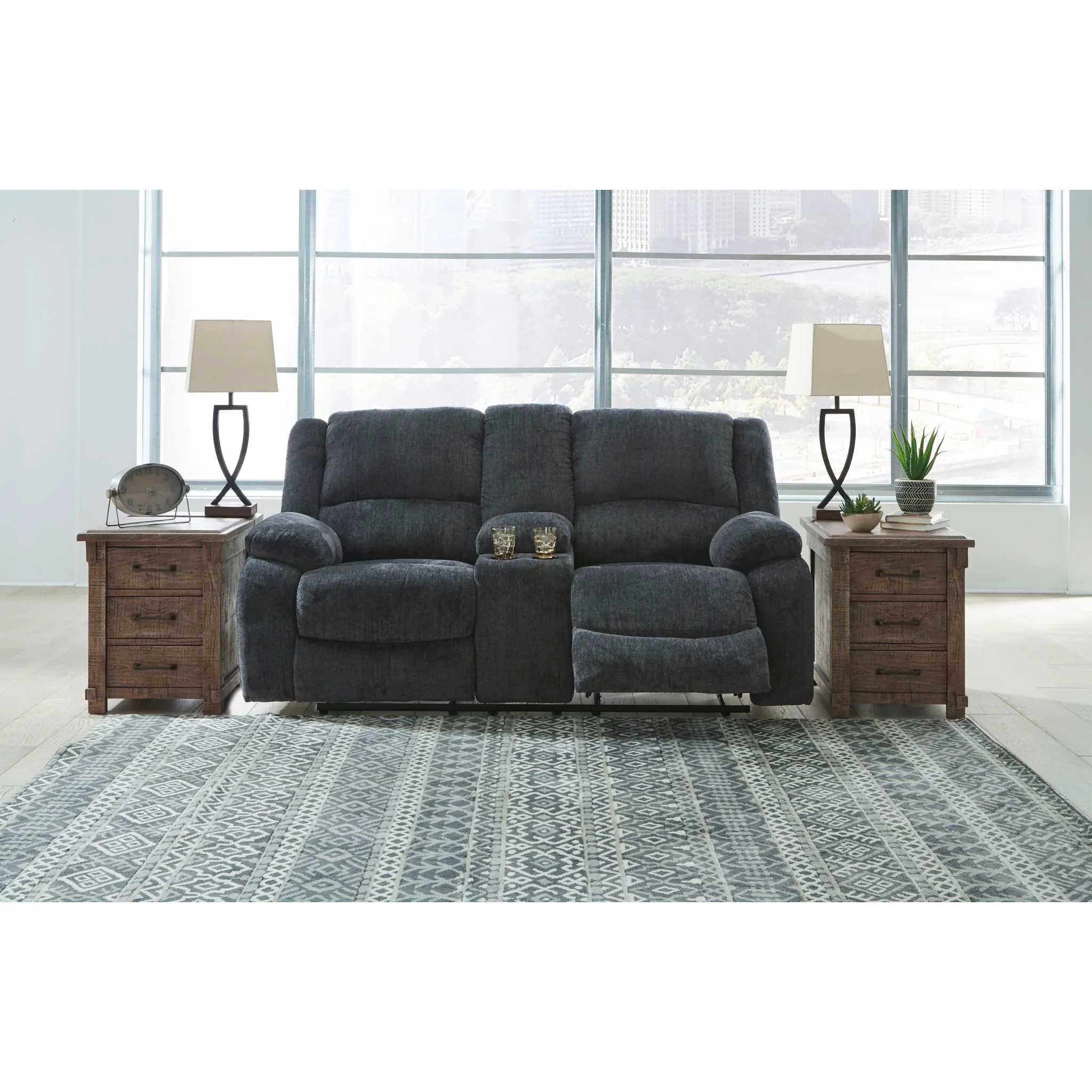 Draycoll Power Reclining Loveseat with Console - Slate - Image 2