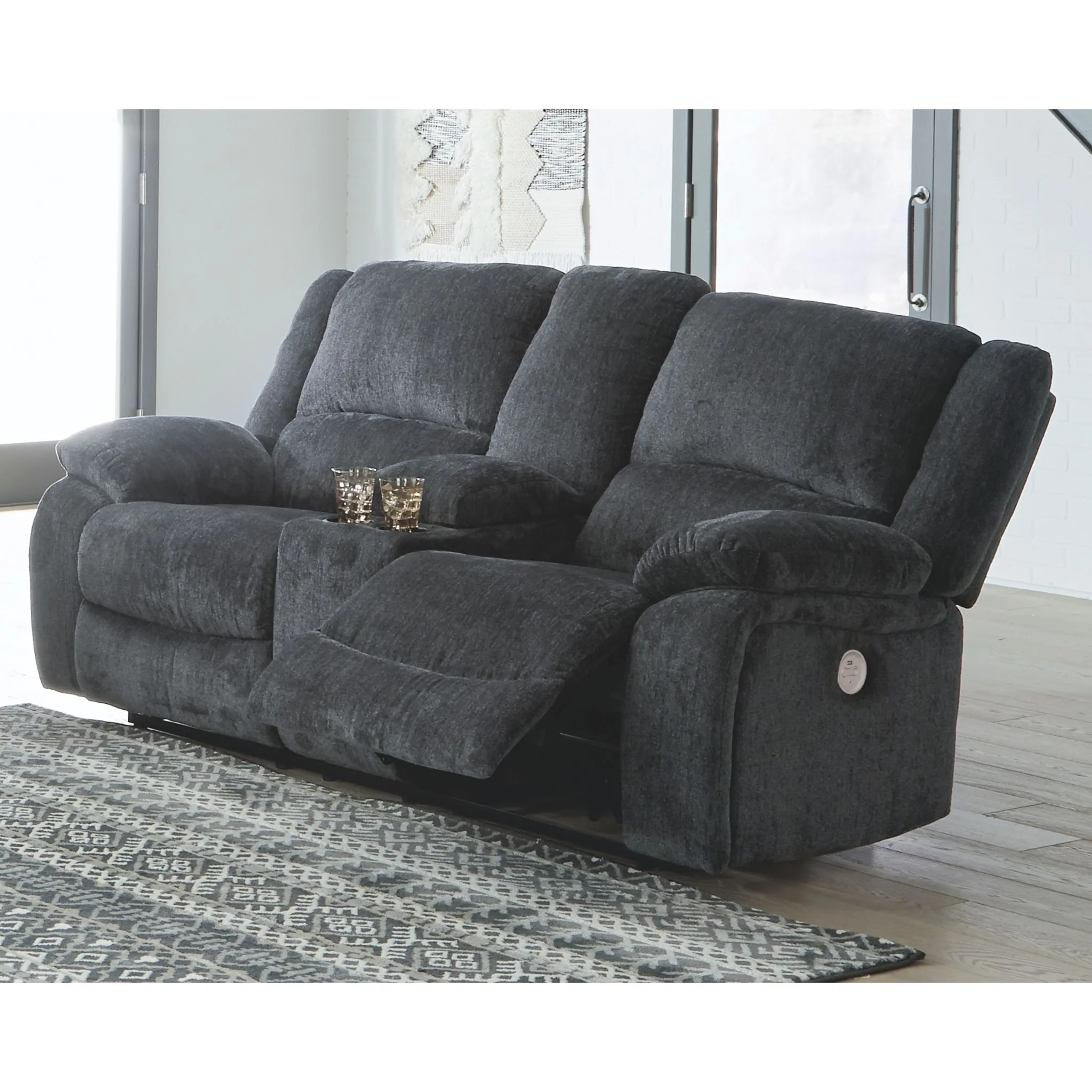 Draycoll Power Reclining Loveseat with Console - Slate - Image 6