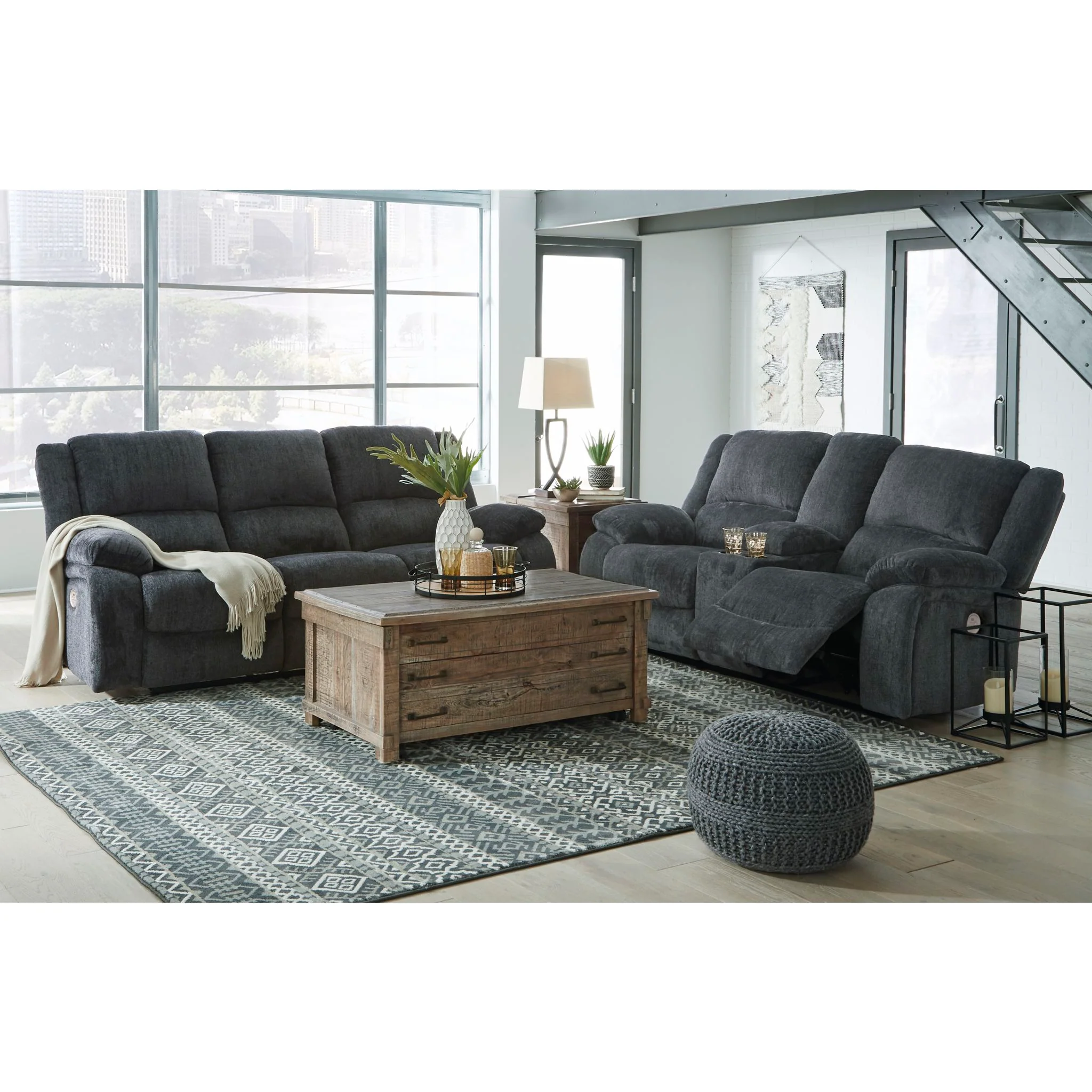 Draycoll Power Reclining Loveseat with Console - Slate - Image 7