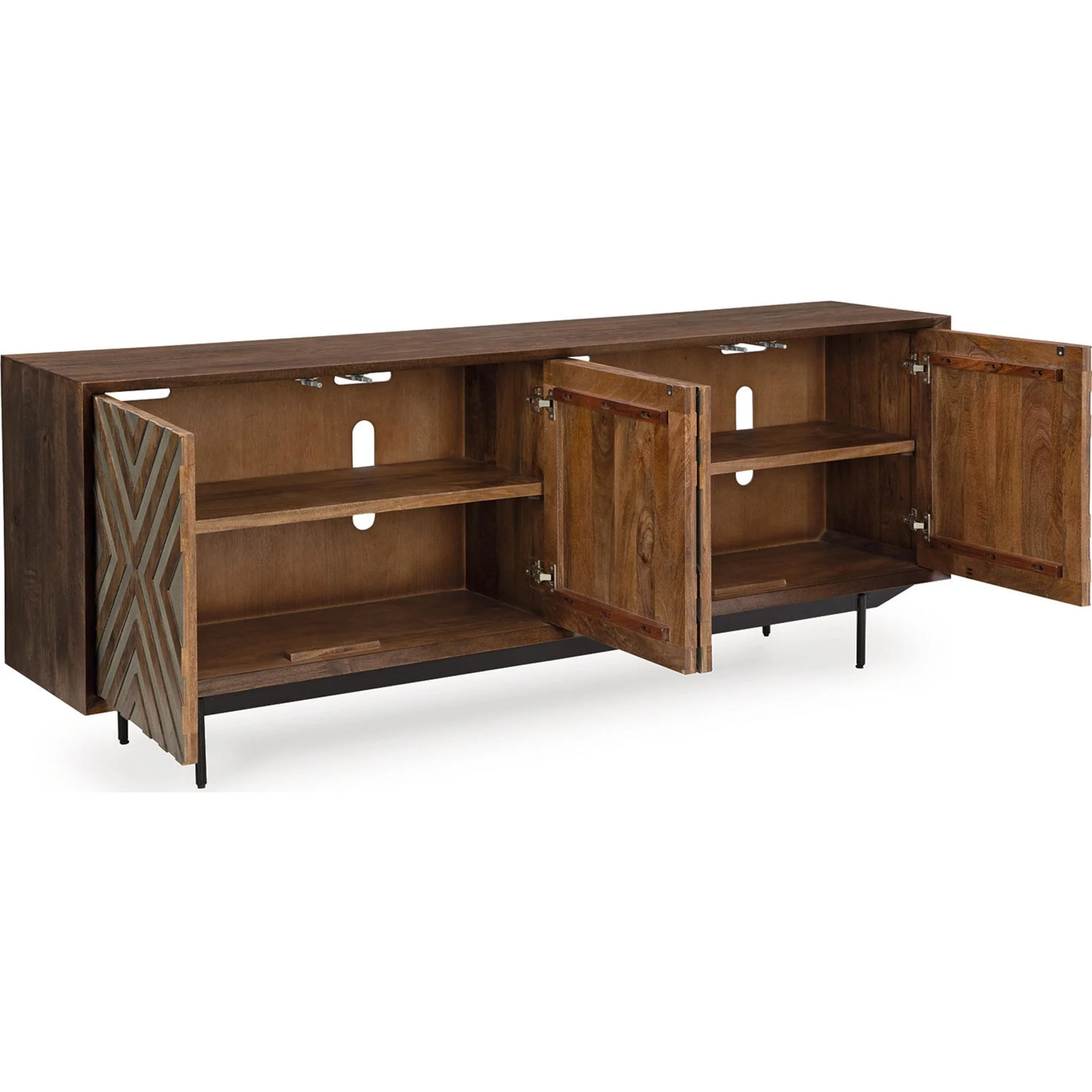 Dreggan Accent Cabinet - Brown/Gold Finish - Image 20