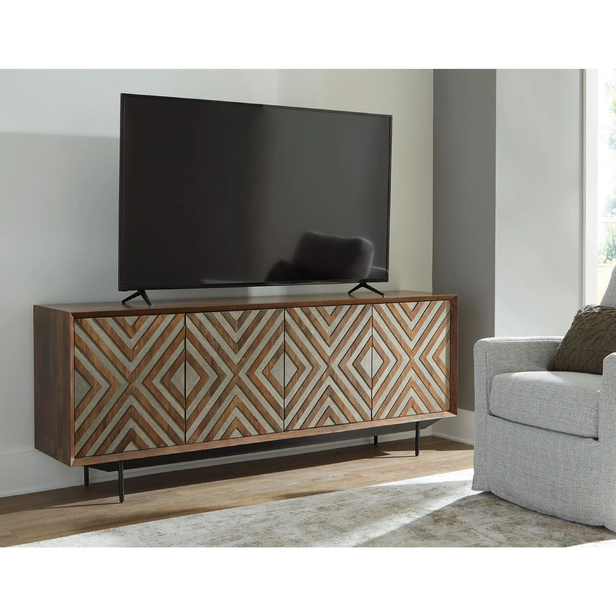 Dreggan Accent Cabinet - Brown/Gold Finish - Image 30