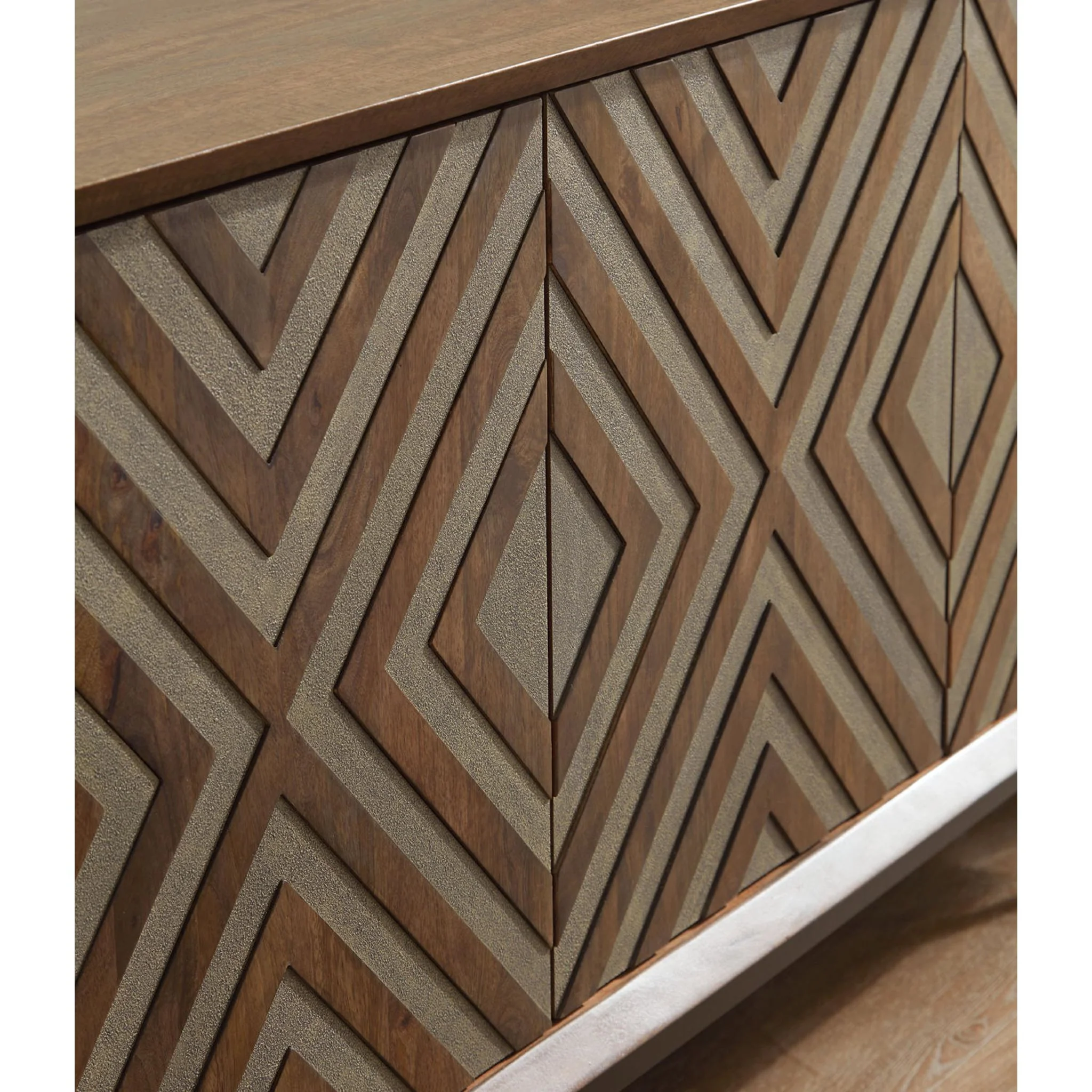 Dreggan Accent Cabinet - Brown/Gold Finish - Image 45
