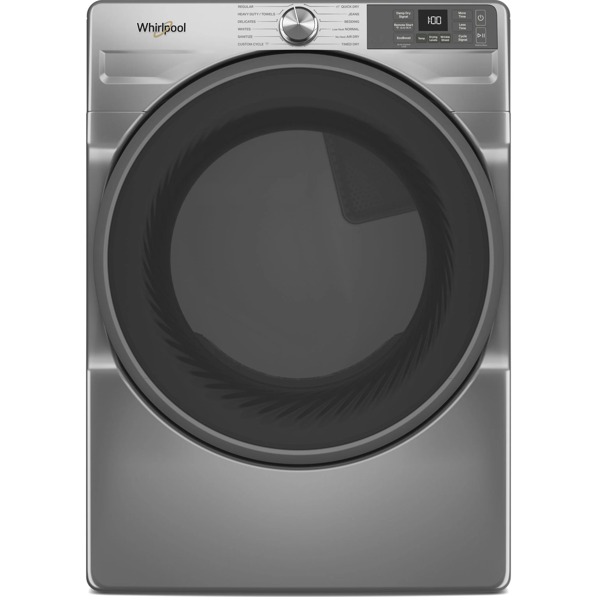 Whirlpool 7.4 cu. ft. Smart Front Load ENERGY STAR Electric Dryer with Wrinkle ShieldOption -Radiant Silver (YWED5720RR)