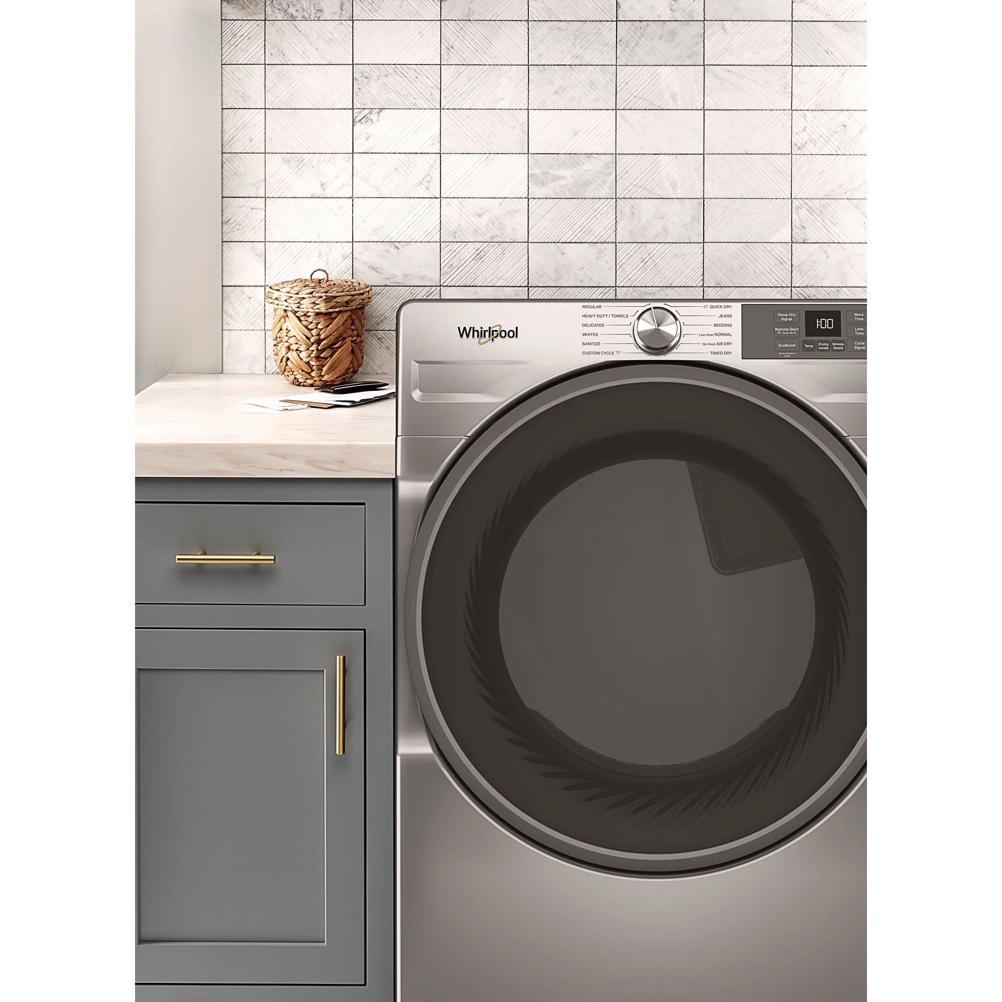 Whirlpool 7.4 cu. ft. Smart Front Load ENERGY STAR Electric Dryer with Wrinkle ShieldOption -Radiant Silver (YWED5720RR) - Image 10