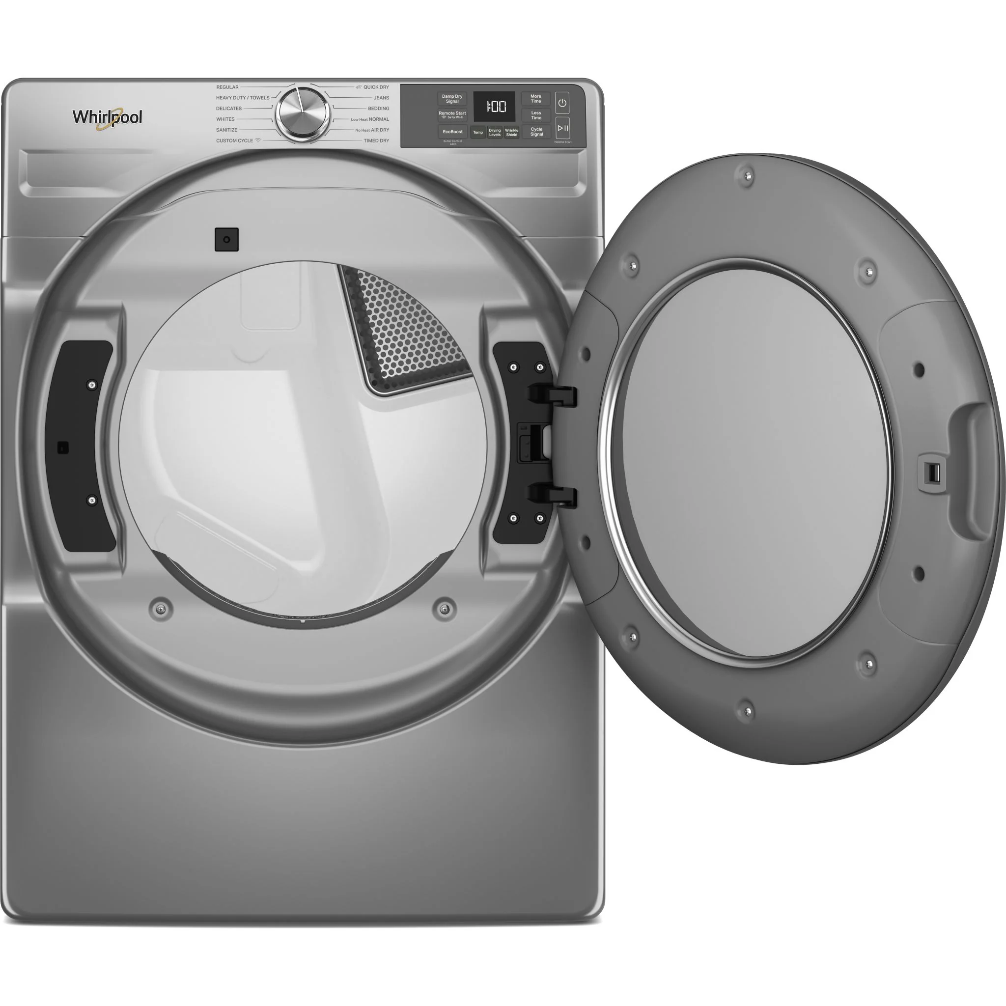 Whirlpool 7.4 cu. ft. Smart Front Load ENERGY STAR Electric Dryer with Wrinkle ShieldOption -Radiant Silver (YWED5720RR) - Image 4