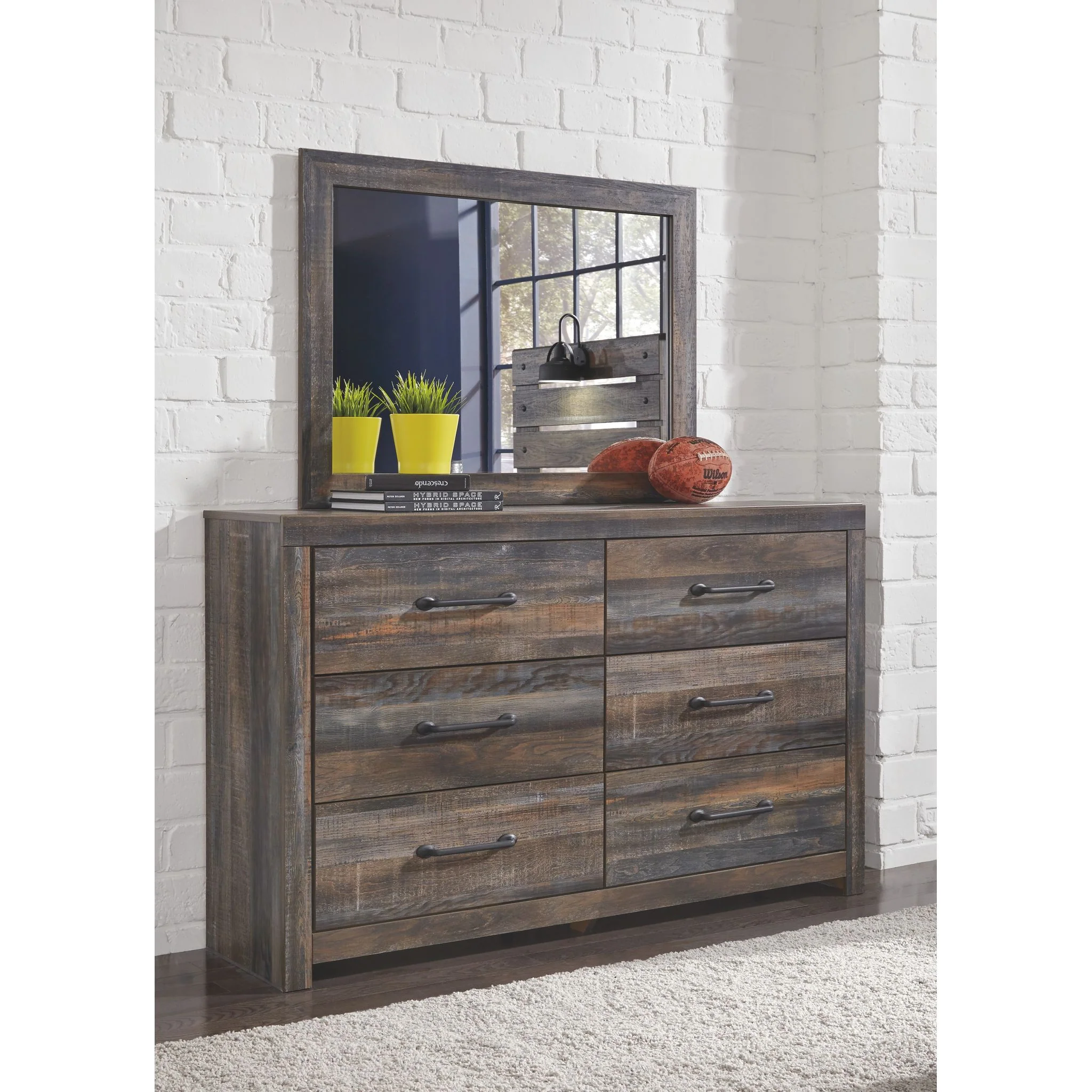 Drystan 5 Piece Queen Bookcase Bed with 4 Drawer Storage Bedroom - Multi - Image 3