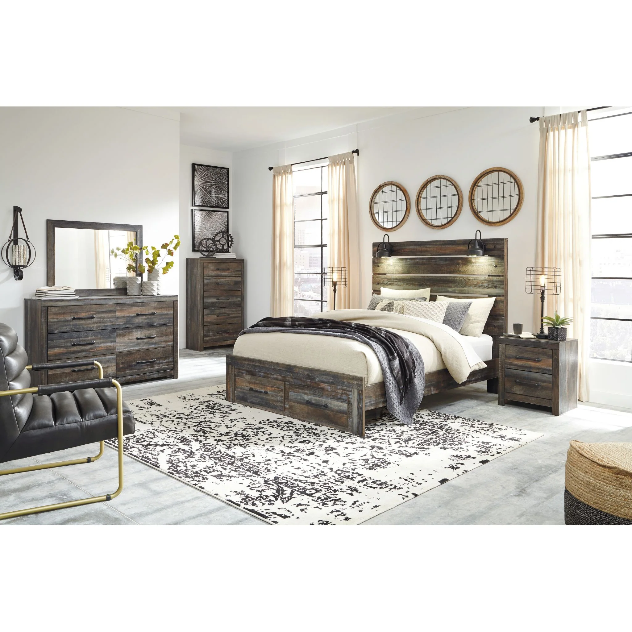 Drystan 5 Piece Queen Storage Bedroom - Multi - Image 2