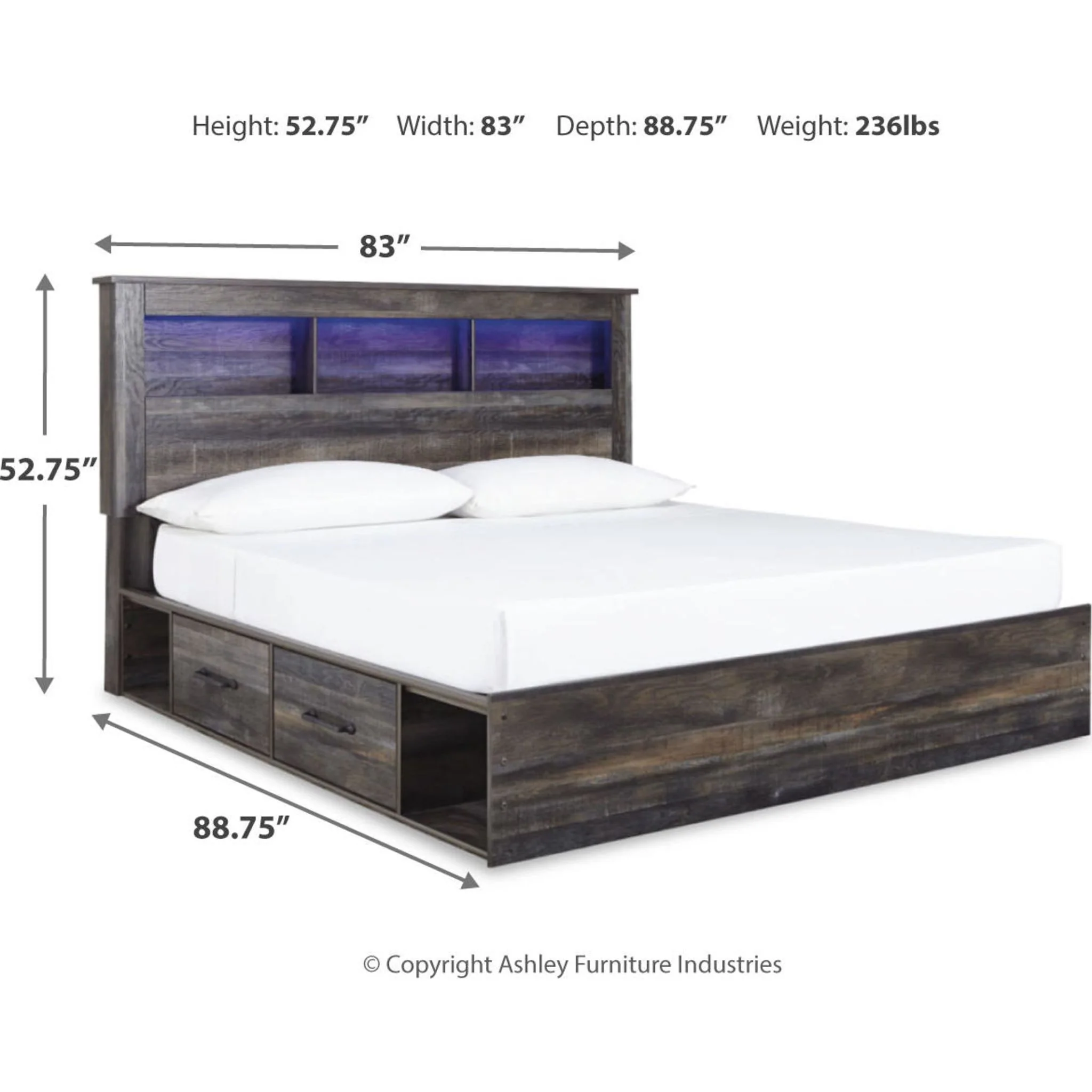 Drystan Bookcase Bed with 2 Drawer Storage - Multi - Image 26