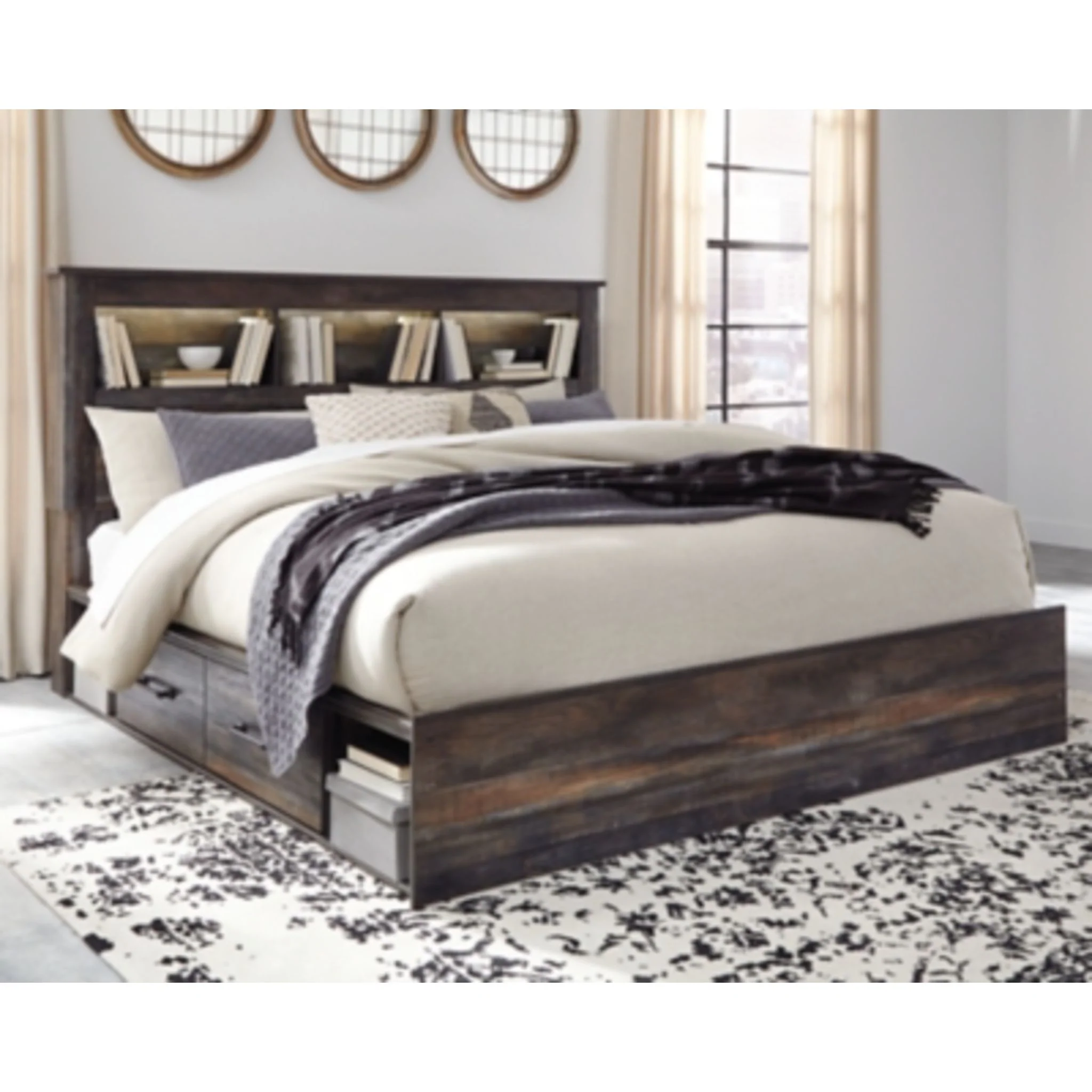 Drystan Bookcase Bed with 4 Drawer Storage - Multi - Image 13