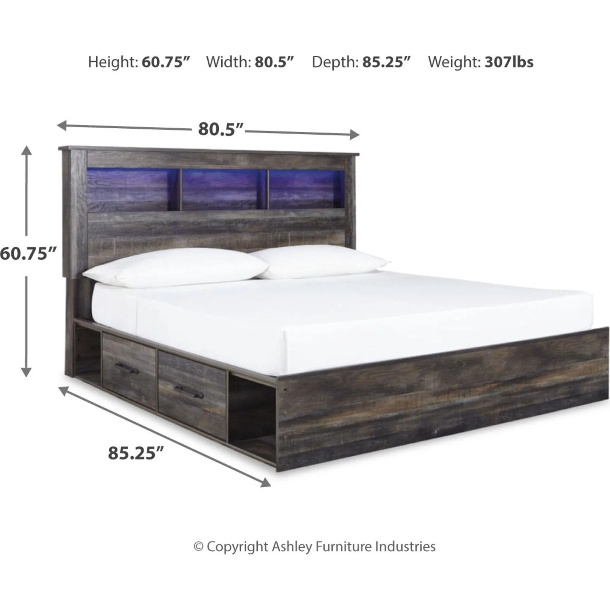 Drystan Bookcase Bed with 4 Drawer Storage - Multi - Image 18