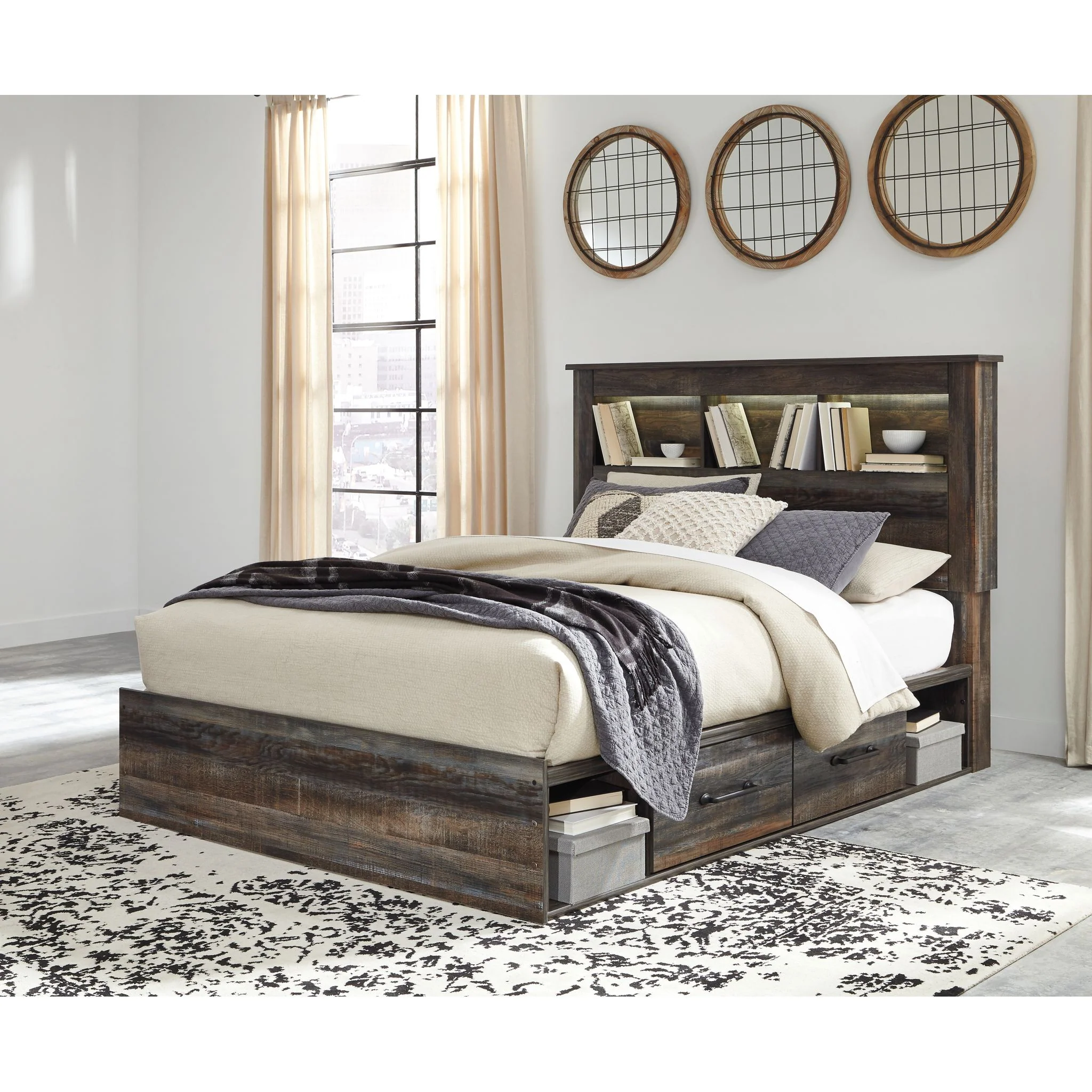 Drystan Bookcase Bed with 4 Drawer Storage - Multi - Image 3