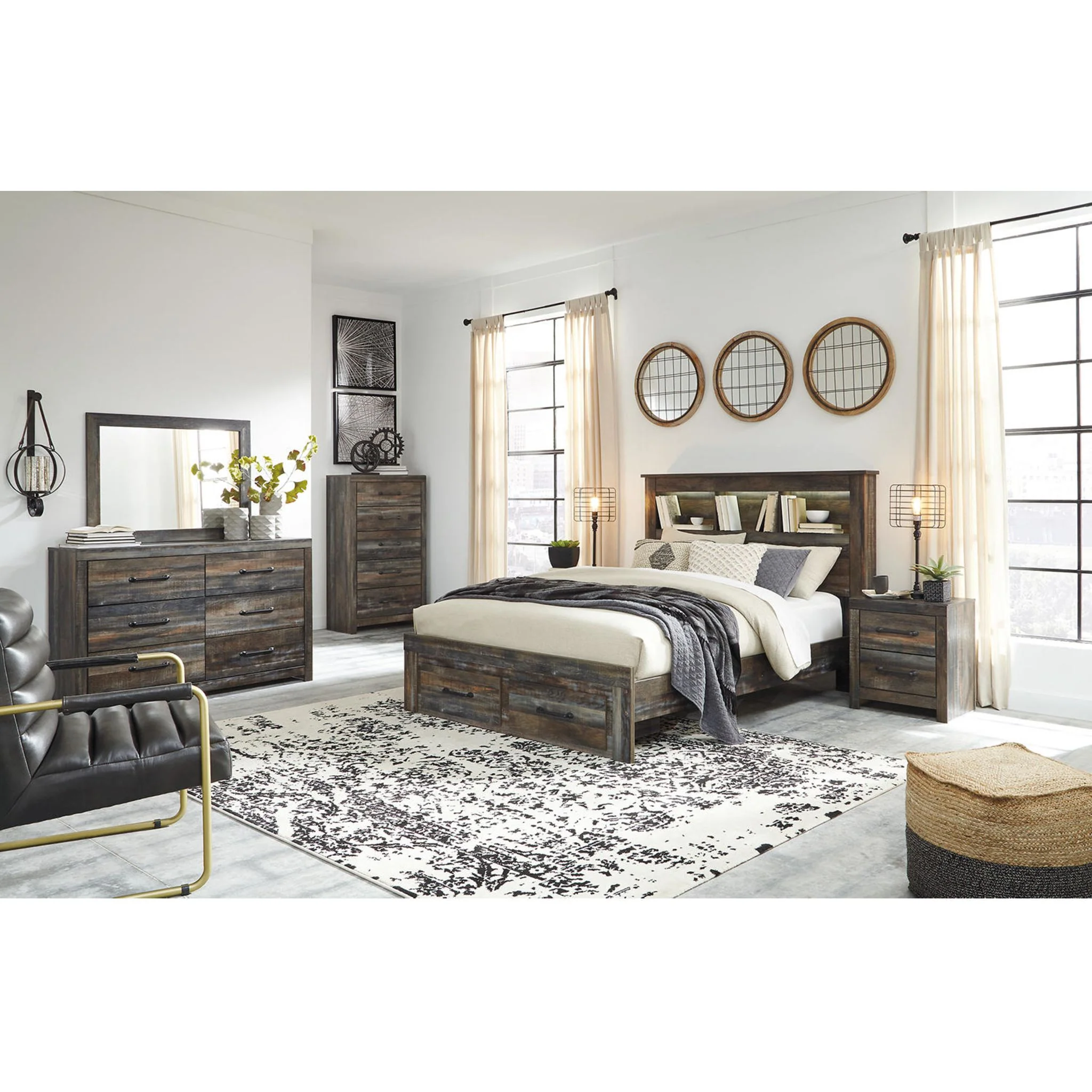 Drystan Bookcase Bed with Footboard Storage - Multi - Image 5
