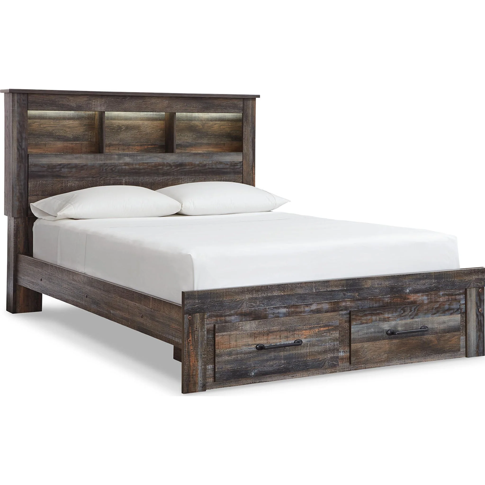 Drystan Bookcase Bed with Footboard Storage - Multi - Image 8