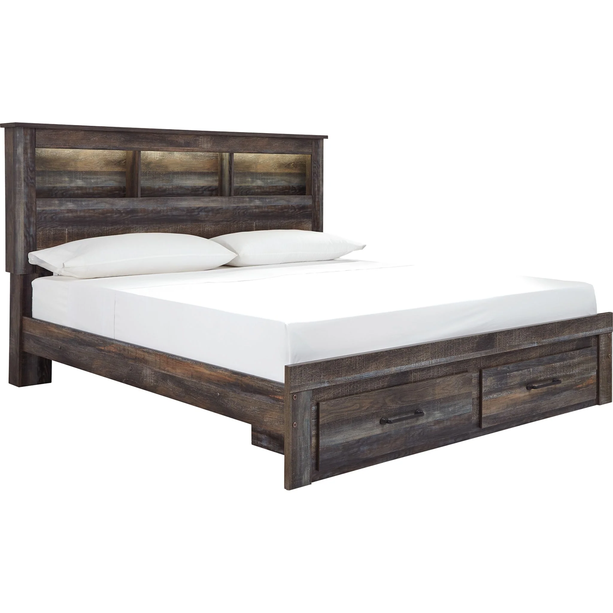 Drystan Bookcase Bed with Footboard Storage - Multi - Image 9