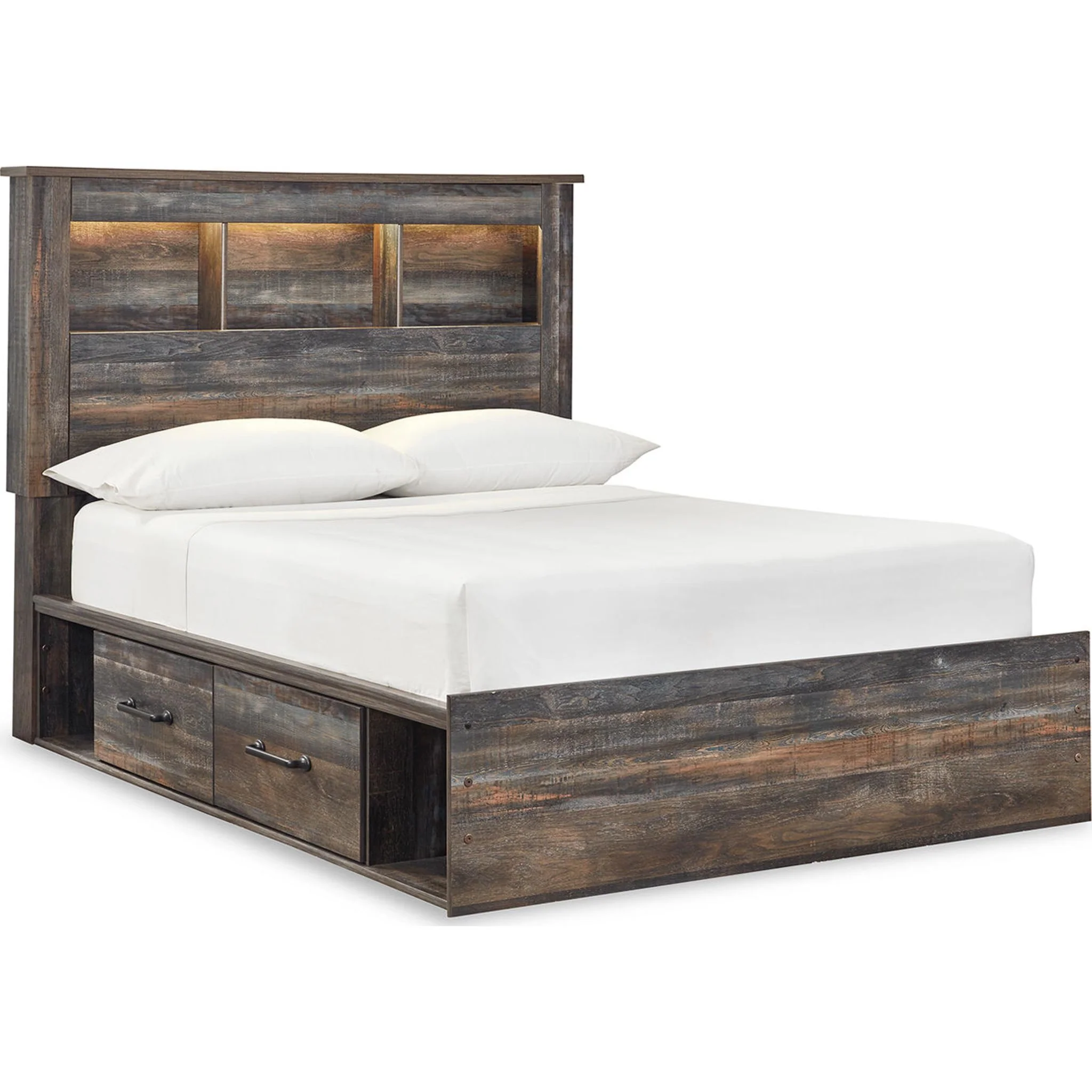 Drystan Full Bookcase Bed with 2 Drawer Storage - Multi - Image 7