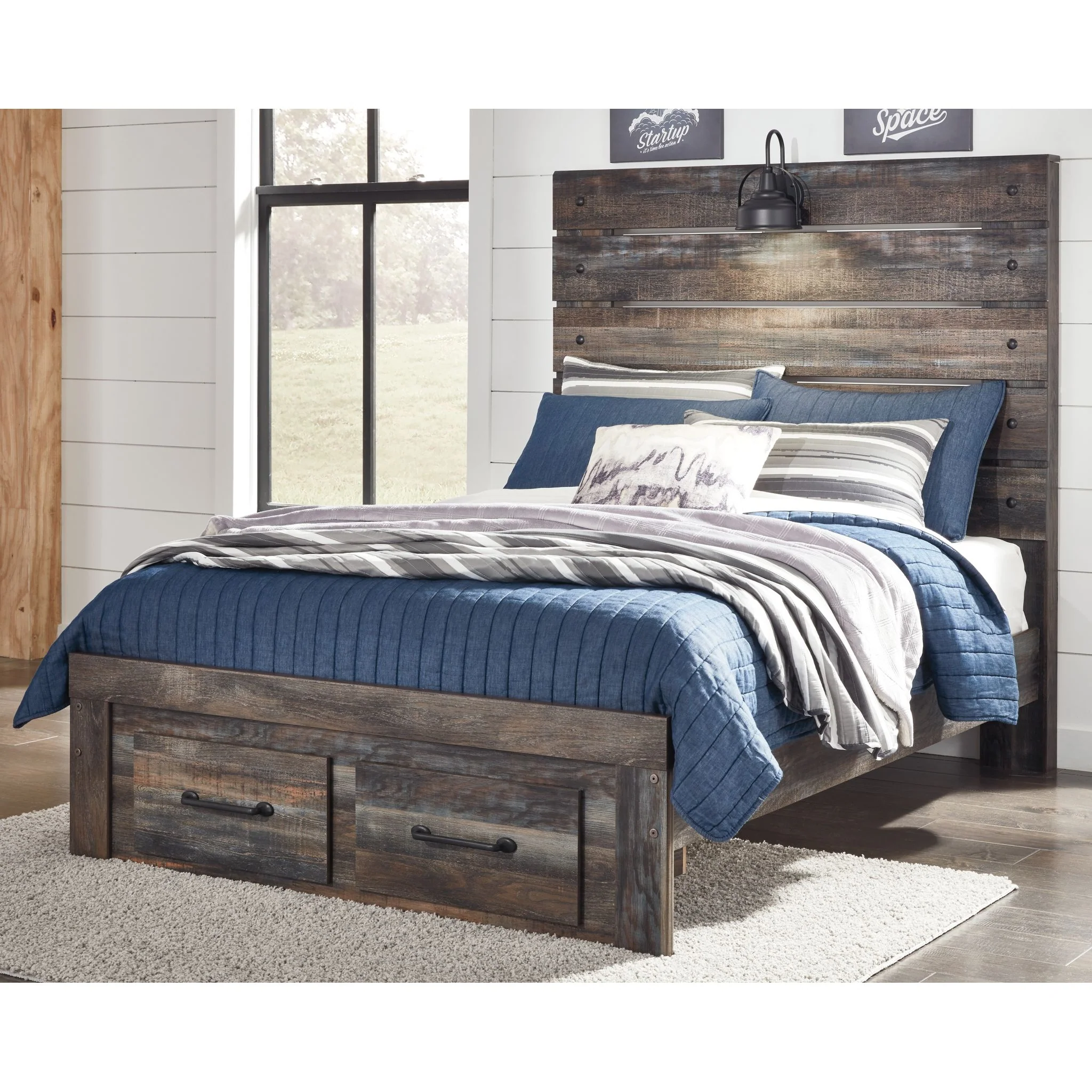 Drystan Full Panel Bed with Footboard Storage - Image 2