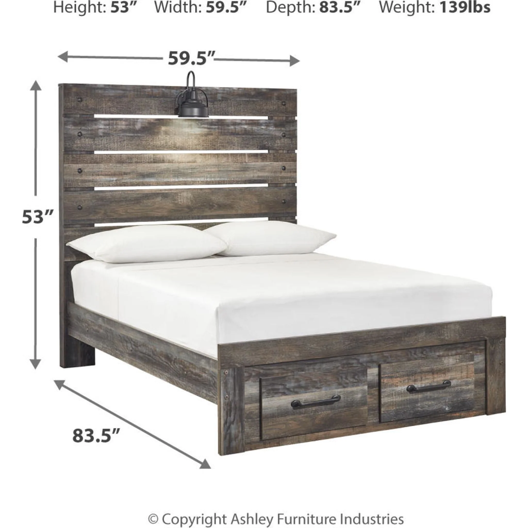 Drystan Full Panel Bed with Footboard Storage - Image 7