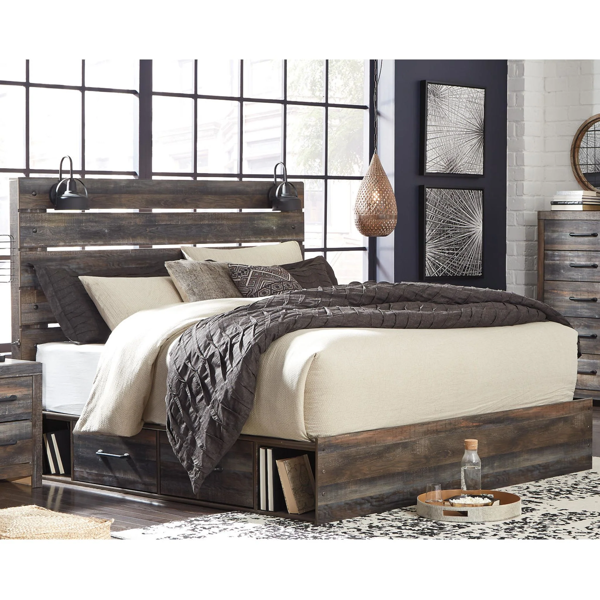 Drystan Panel Bed with 2 Drawer Storage - Multi - Image 18