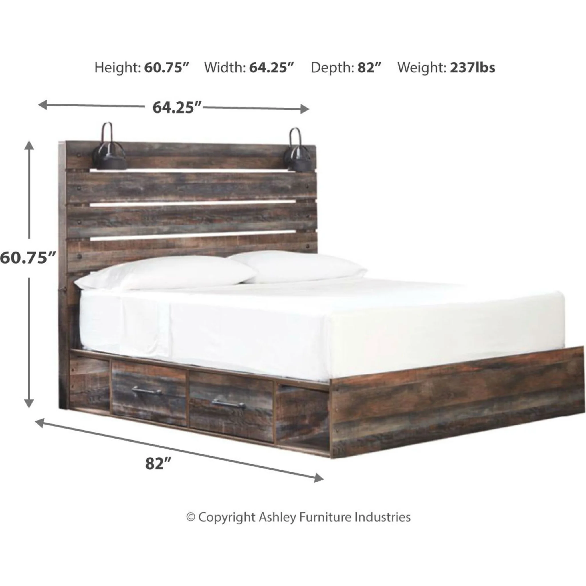 Drystan Panel Bed with 2 Drawer Storage - Multi - Image 28