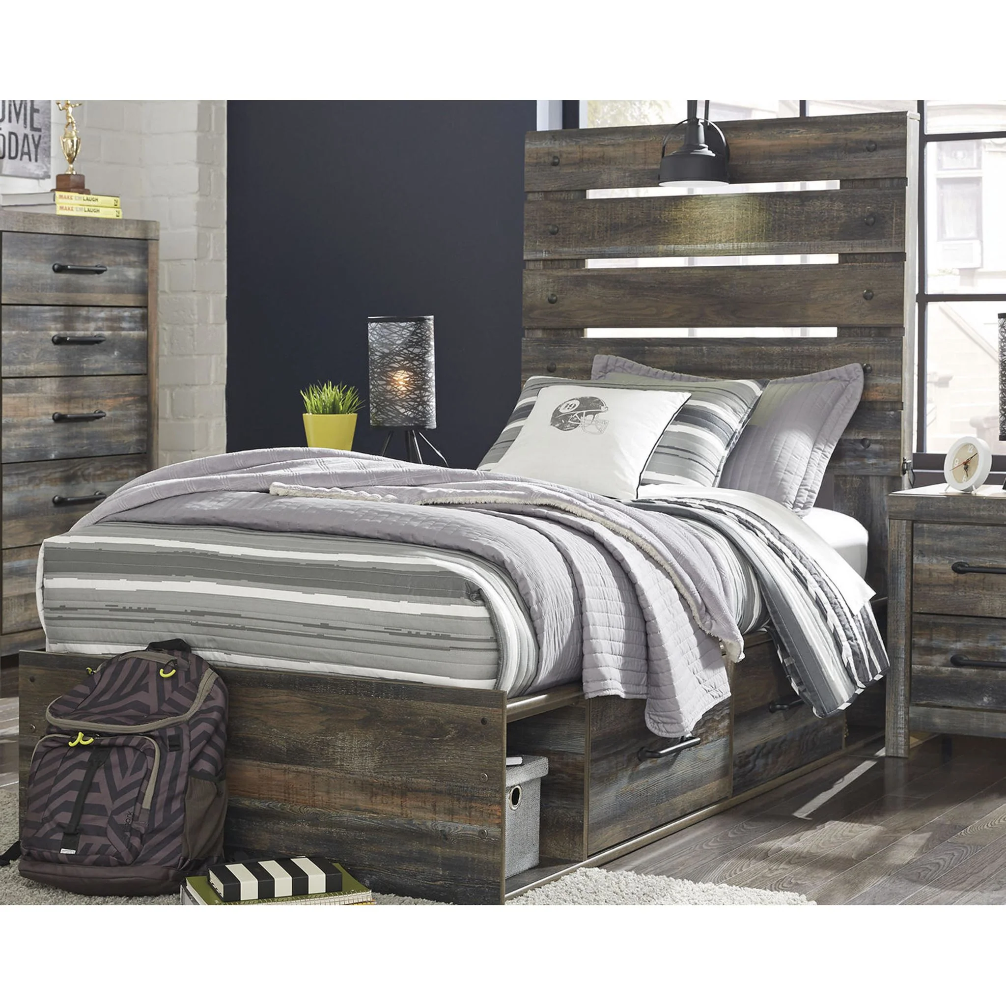 Drystan Panel Bed with 2 Drawer Storage - Multi - Image 16