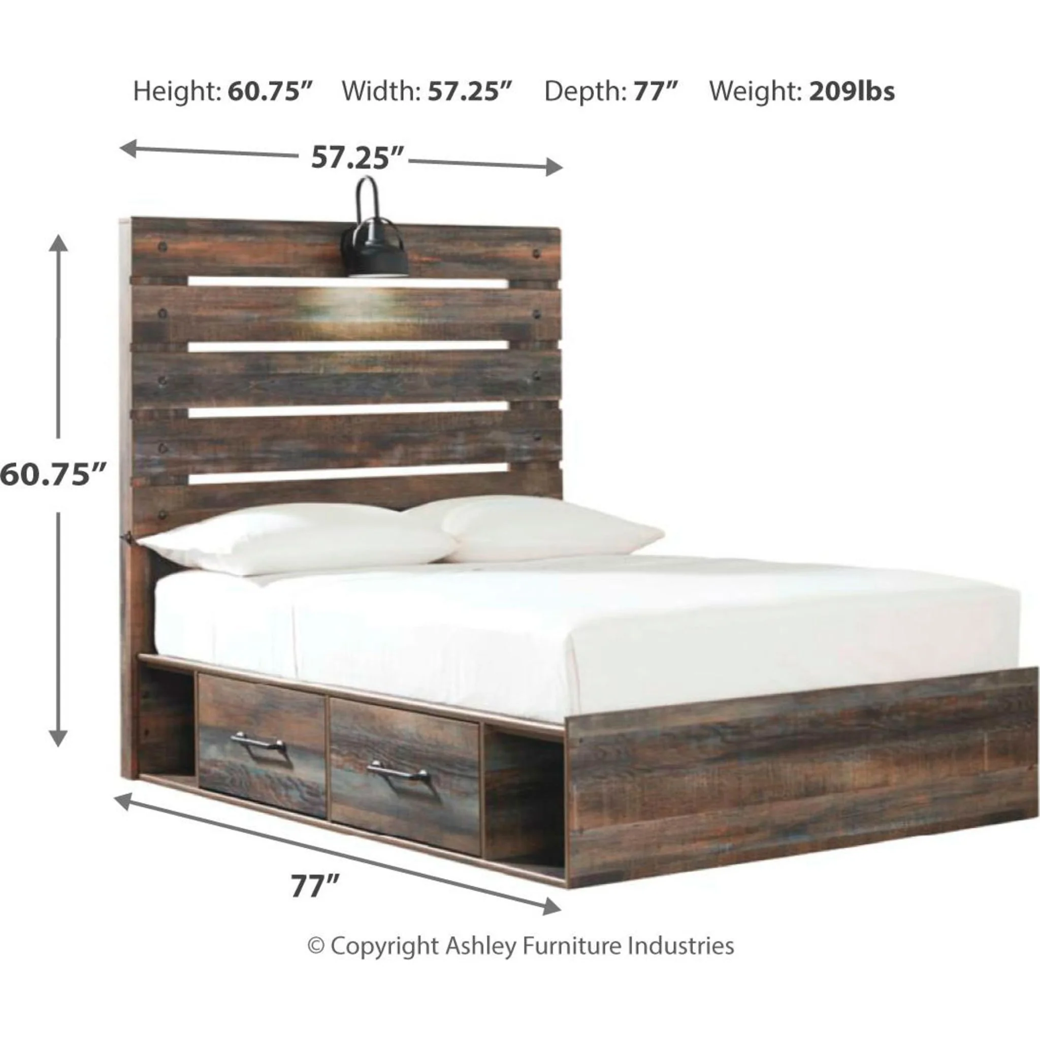 Drystan Panel Bed with 2 Drawer Storage - Multi - Image 38