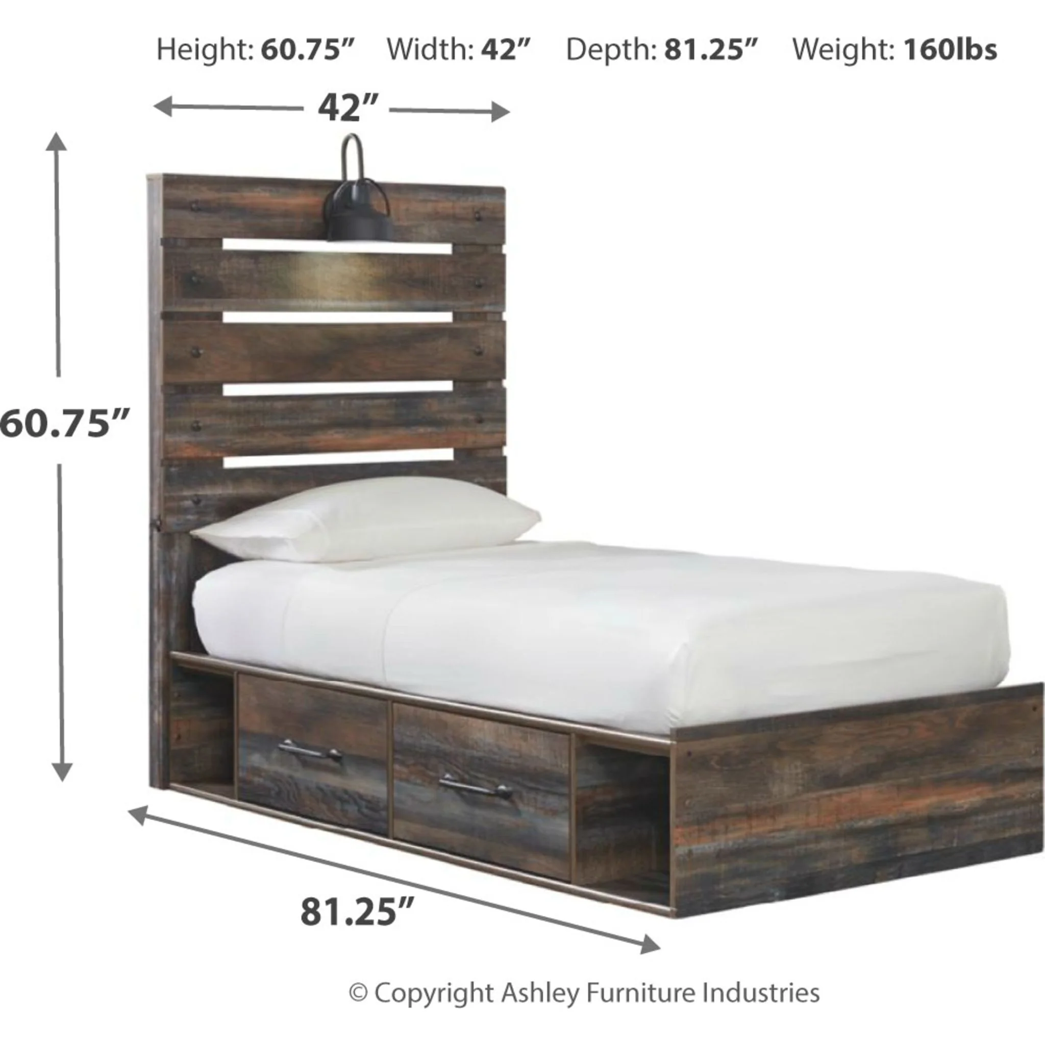 Drystan Panel Bed with 2 Drawer Storage - Multi - Image 45